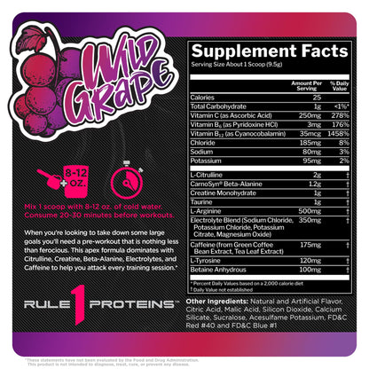 Rule 1 R1 Roar, Wild Grape - 10.05 oz - Pre-Workout Powder - with Creatine, Beta-Alanine Rule 1 ProteinsUS supplements