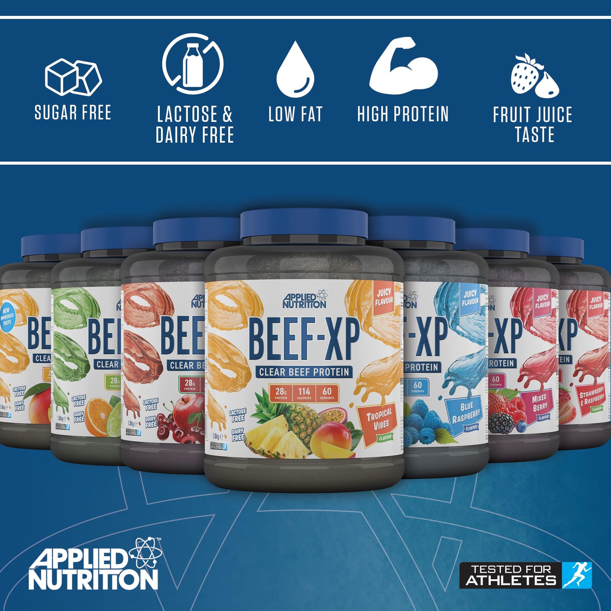 Applied Nutrition Beef XP - Clear Hydrolysed Beef Protein Isolate, Fruit Juice Style, Dairy Free Beef Protein Powder Applied NutritionAu supplements