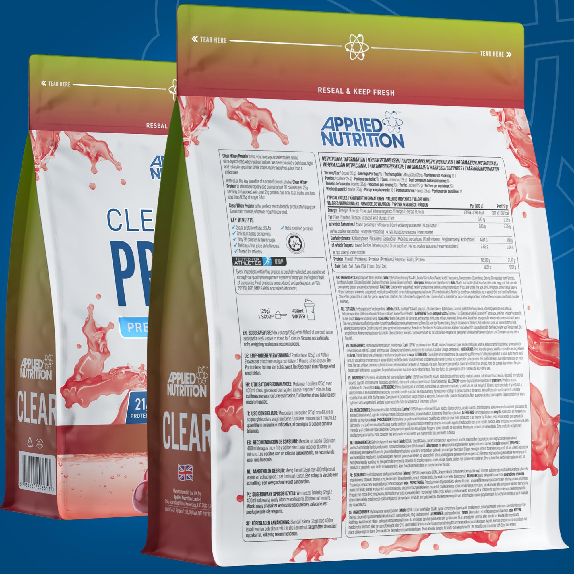 Applied Nutrition Clear Whey Isolate - Whey Protein Isolate, Refreshing High Protein Powder Applied NutritionAu supplements