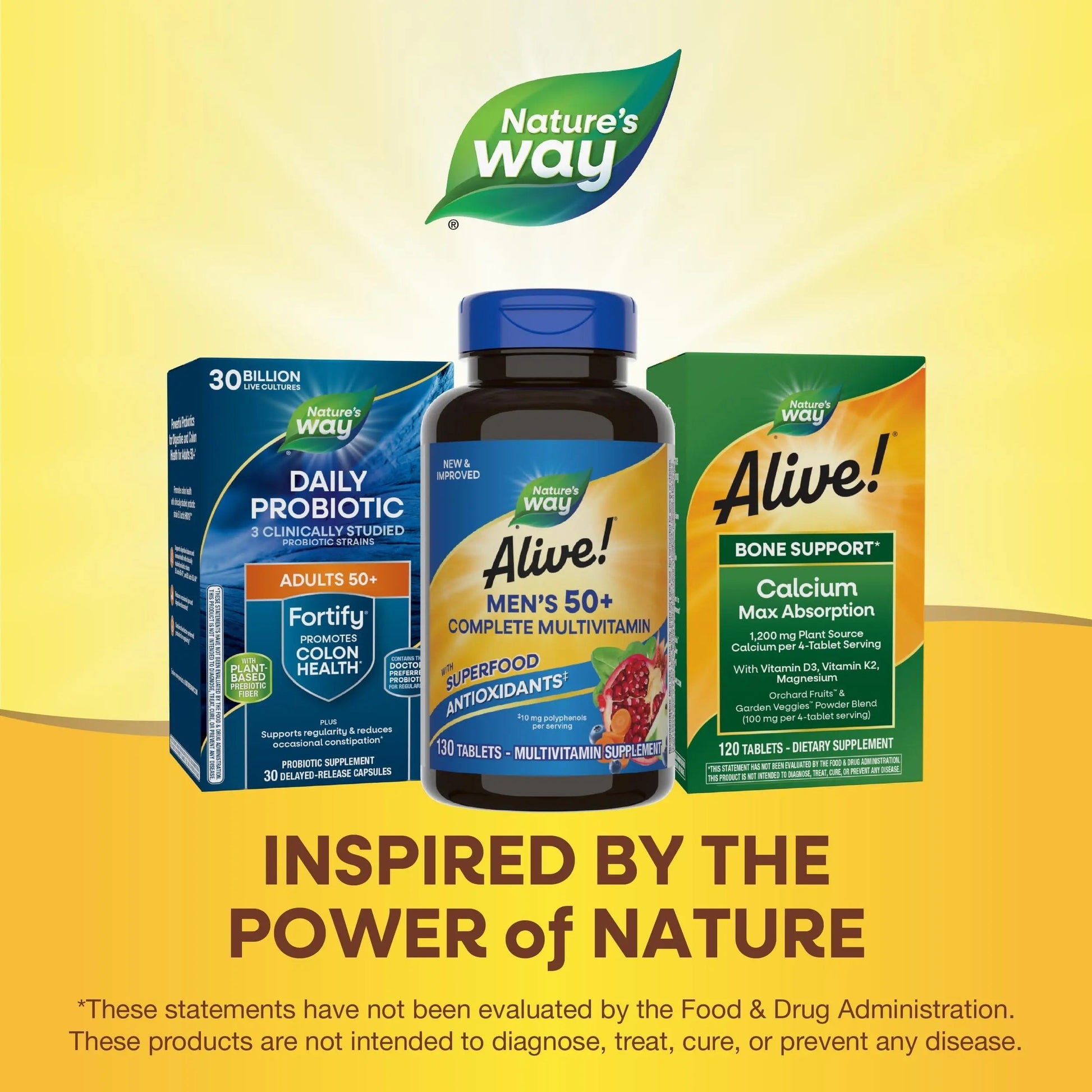 Nature’s Way Alive! Men’s 50+ Complete Multivitamin, Supports Multiple Body Systems*, Supports Cellular Energy Nature's WayAu supplements