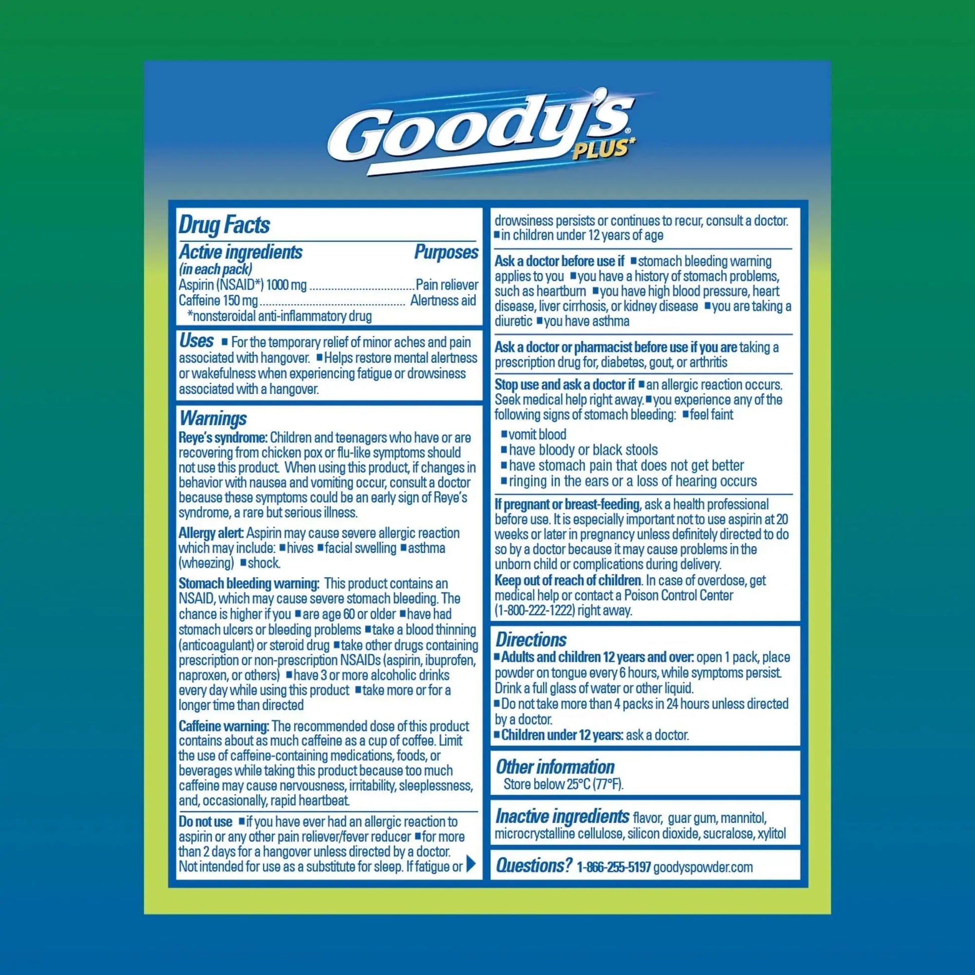 Goody’s Headache Relief Plus Mental Alertness Powder, with Aspirin and Caffeine, Strawberry Citrus Flavor, 16 Count Goody'sAu supplements