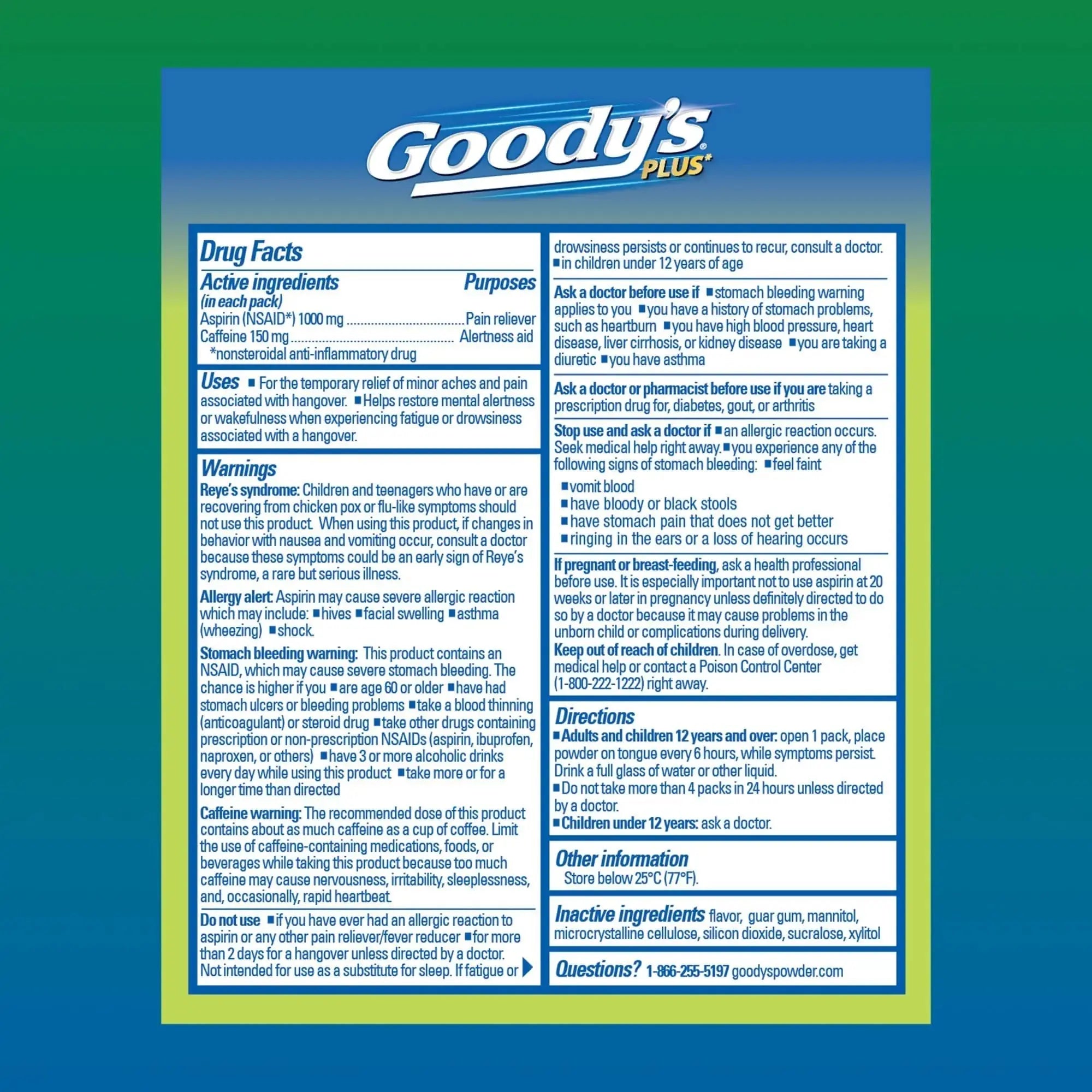 Goody’s Headache Relief Plus Mental Alertness Powder, with Aspirin and Caffeine, Strawberry Citrus Flavor, 16 Count Goody'sAu supplements