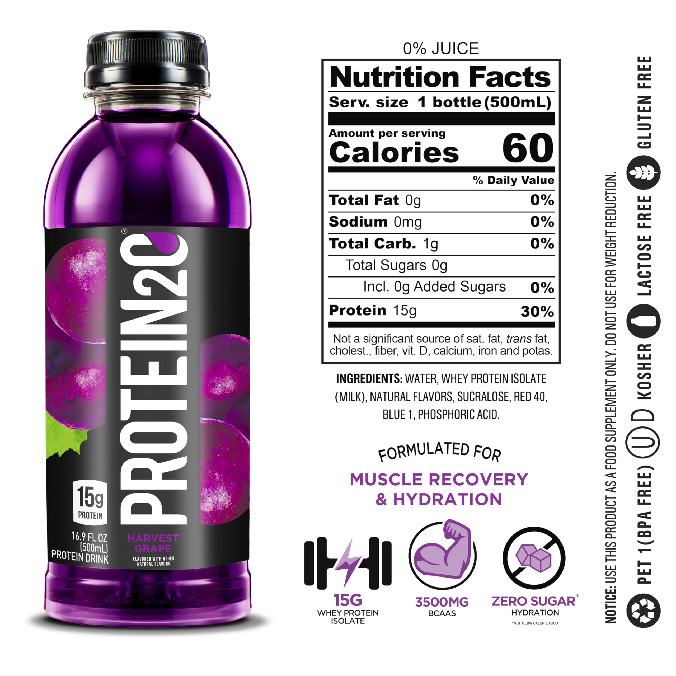 Protein2o 15g Whey Protein Isolate Infused Water, Ready To Drink, Sugar Free, Gluten Free Protein2oAu supplements