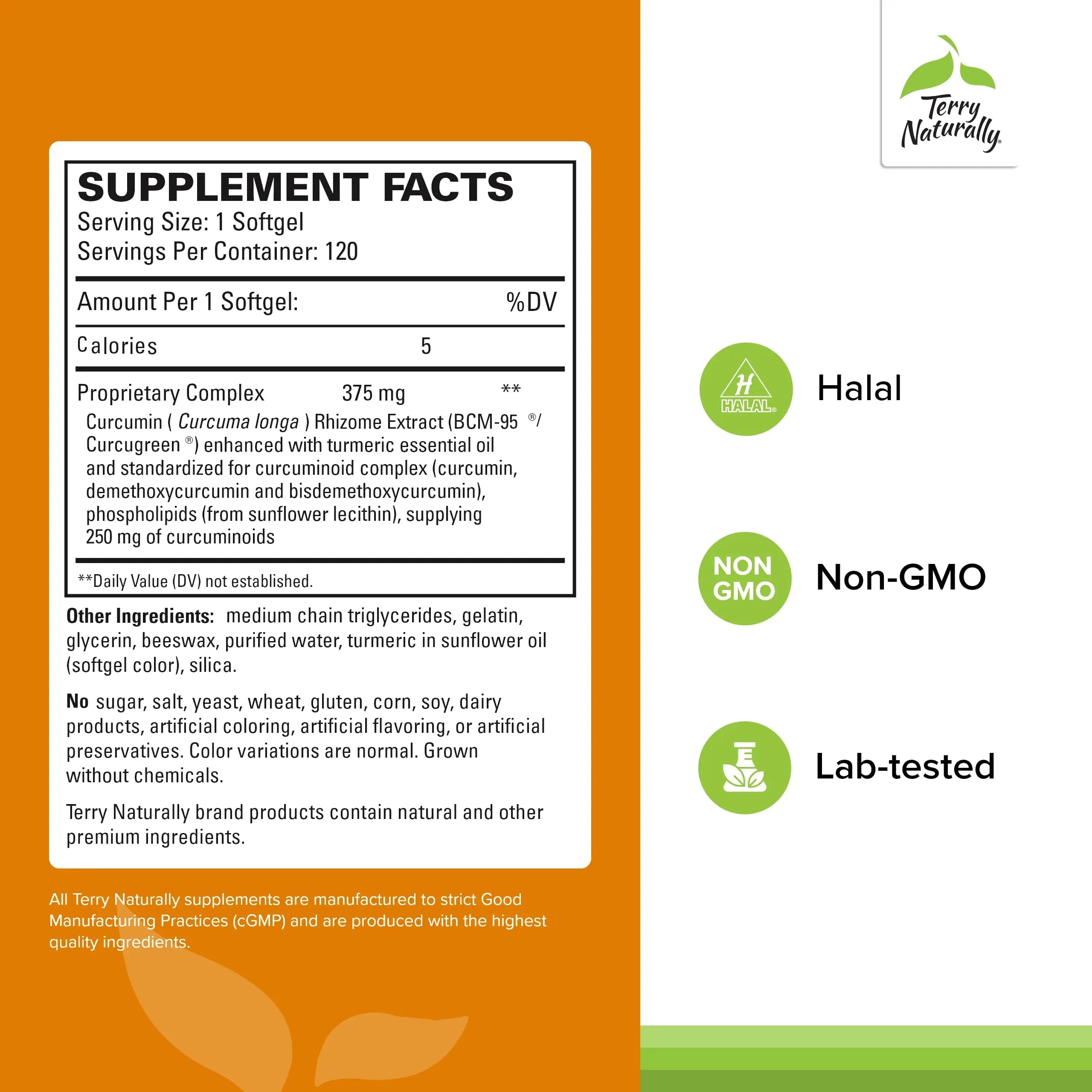 Terry Naturally CuraMed 375mg - Antioxidant Supplement for Brain & Immune Health Support - Dietary Supplement with Curcumin & Turmeric Essential Oil - Herbal Liver Support - 120 Softgels Terry NaturallyAu supplements