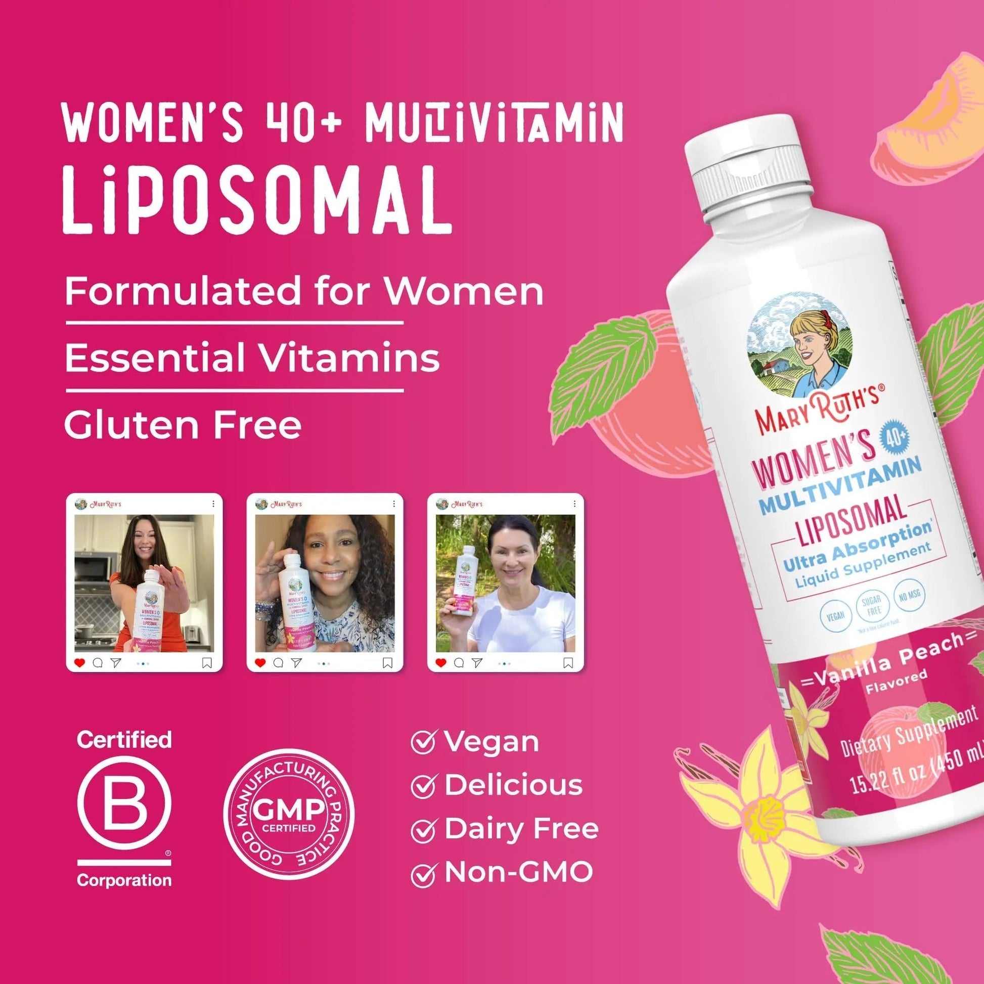 MaryRuth Organics Multivitamin for Women 40+, Womens Multivitamin Liposomal, Immune Support Supplement MaryRuth OrganicsAu supplements