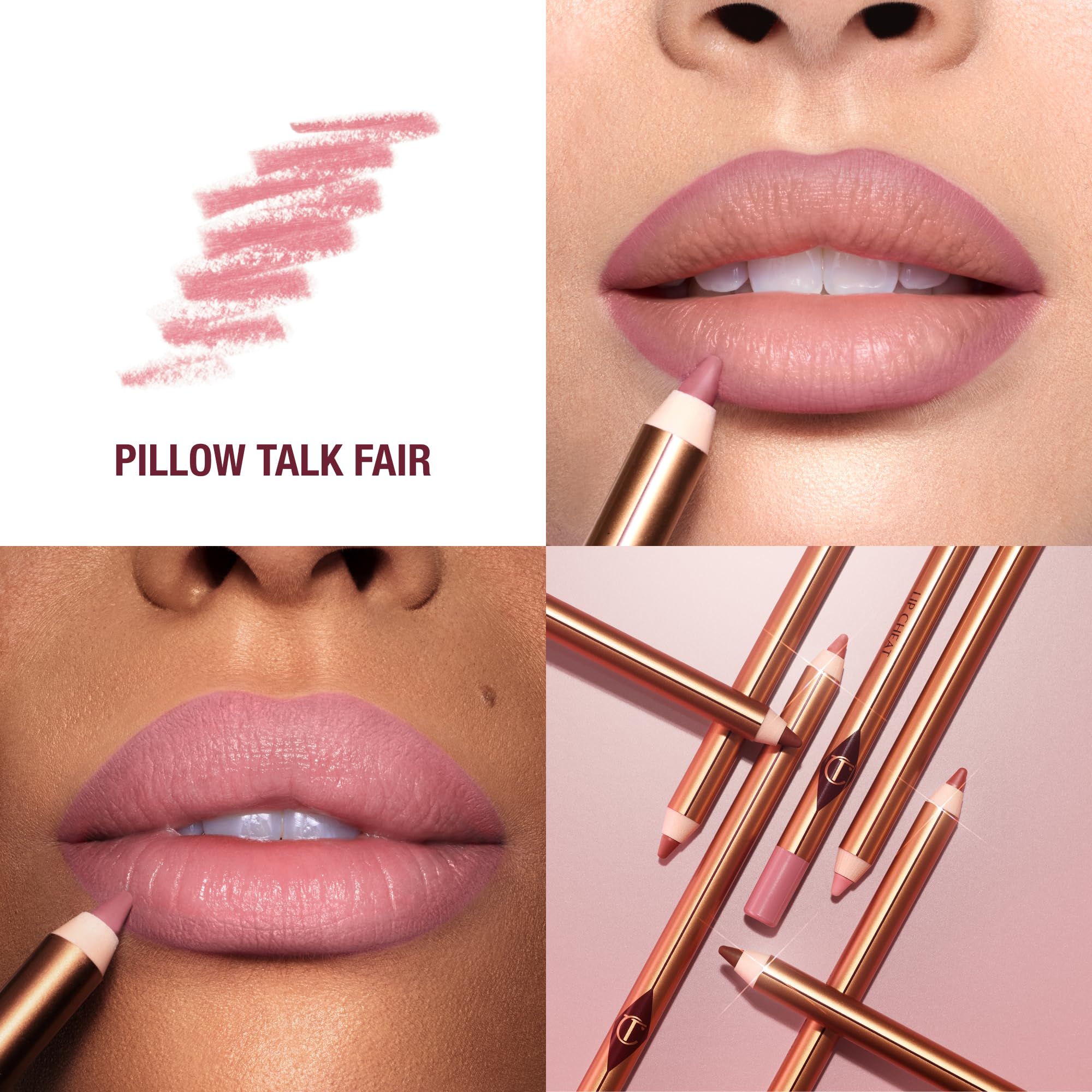 Charlotte Tilbury Lip Cheat Lip Liner Pencil - Gives Lips a Fuller-Looking, Defined Pout - Enriched with Jojoba Oil & Hyaluronic Acid - Waterproof, Smudge-Proof & Transfer-Proof - Pillow Talk Fair Charlotte TilburyAu supplements