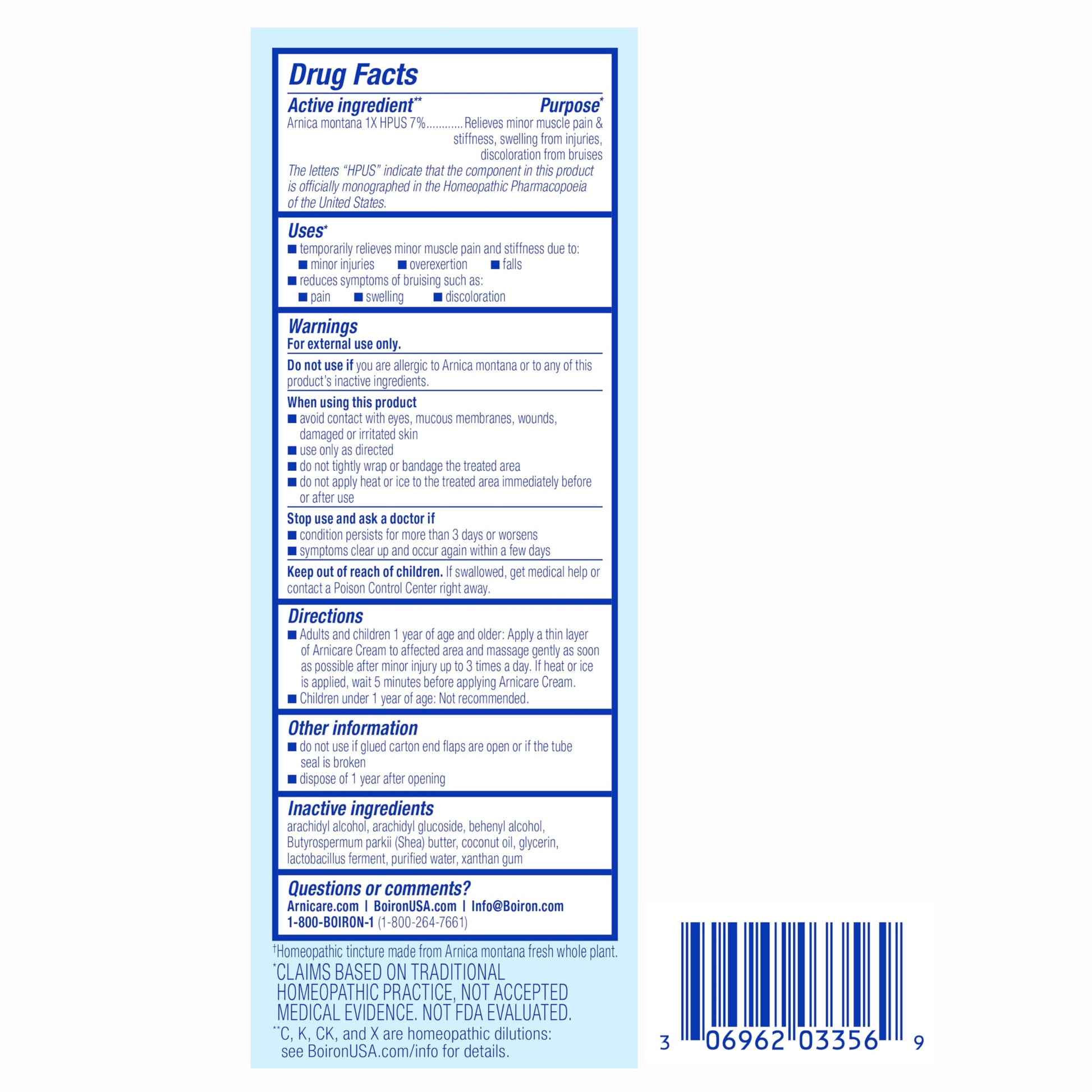 Boiron Arnicare Cream Natural Soothing Relief for Joint Pain, Muscle Pain, Swelling, Soreness, and Stiffness - Fast Absorbing and Fragrance-Free - 2.5 oz BoironAu supplements