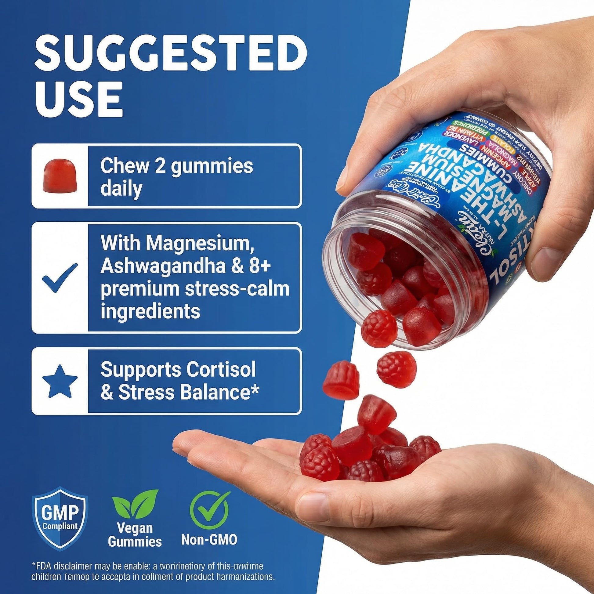 Clean Nutra Cortisol Supplement Gummies L-Theanine Magnesium Ashwagandha Apigenin Vitamin B6 Sleep and Calm Support Lavender Chicory Prebiotic Advanced Gummy Formula Clean NutraceuticalsAu supplements