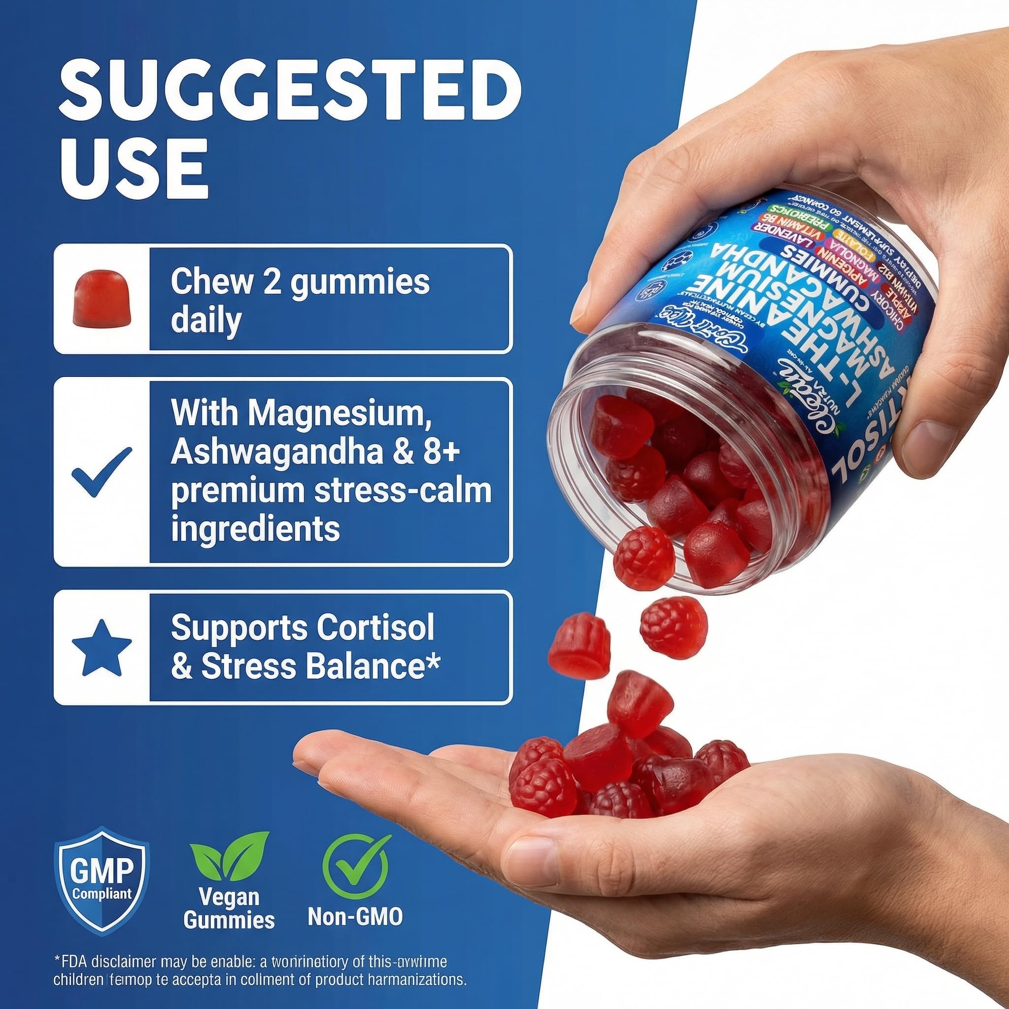 Clean Nutra Cortisol Supplement Gummies L-Theanine Magnesium Ashwagandha Apigenin Vitamin B6 Sleep and Calm Support Lavender Chicory Prebiotic Advanced Gummy Formula Clean NutraceuticalsAu supplements