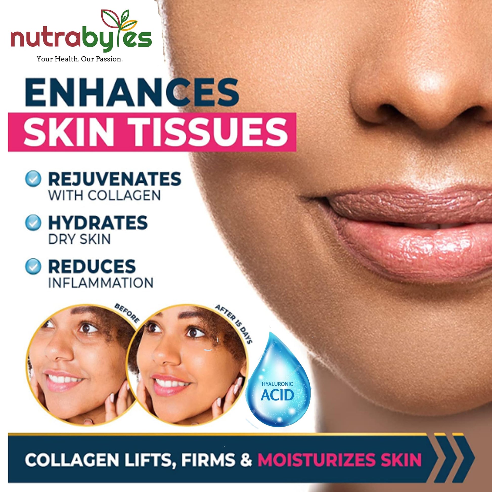High Strength Marine Collagen with Hyaluronic Acid, Retinol and Vitamin C | 180 Capsules - 3 Months Supply NUTRABYTESAu supplements