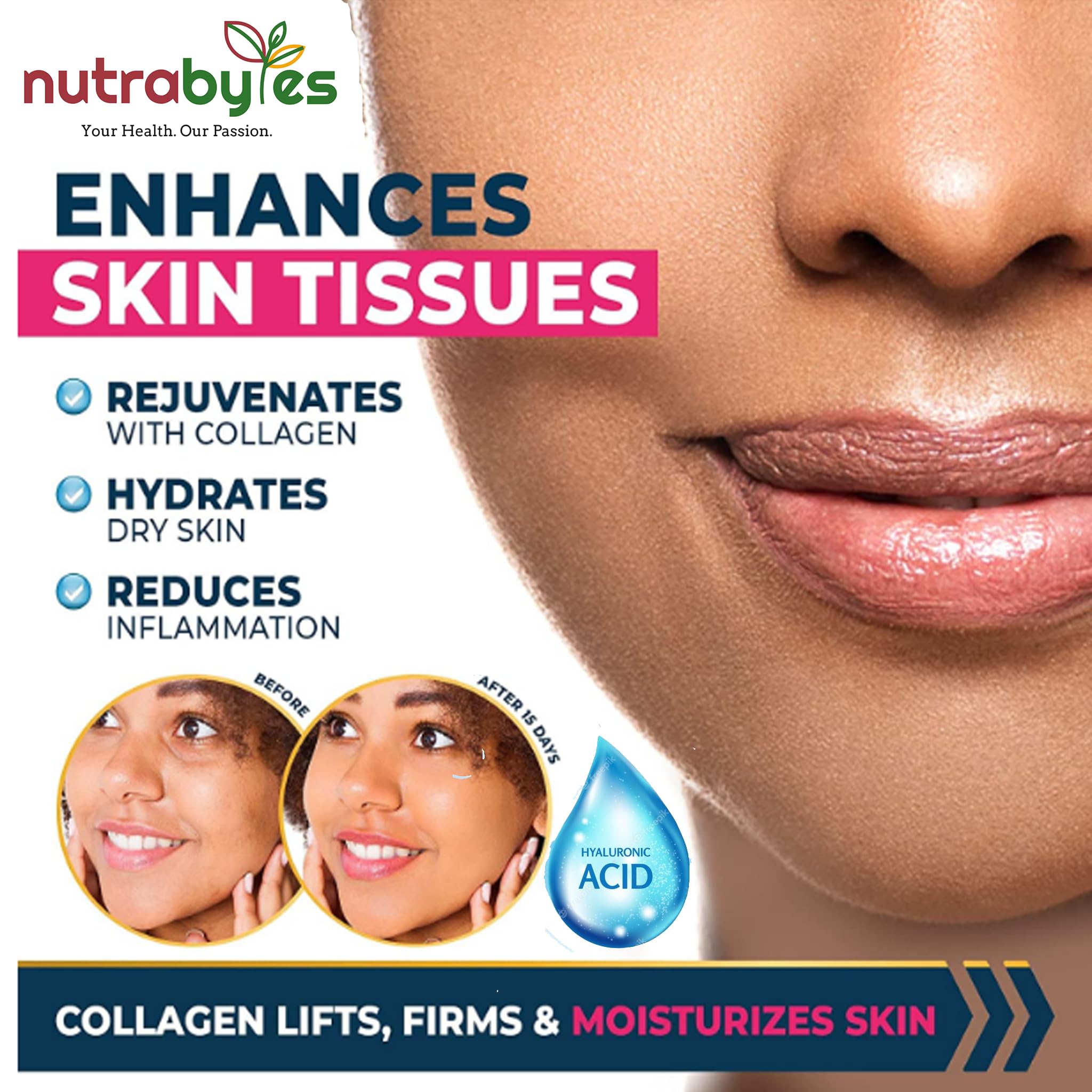 High Strength Marine Collagen with Hyaluronic Acid, Retinol and Vitamin C | 180 Capsules - 3 Months Supply NUTRABYTESAu supplements