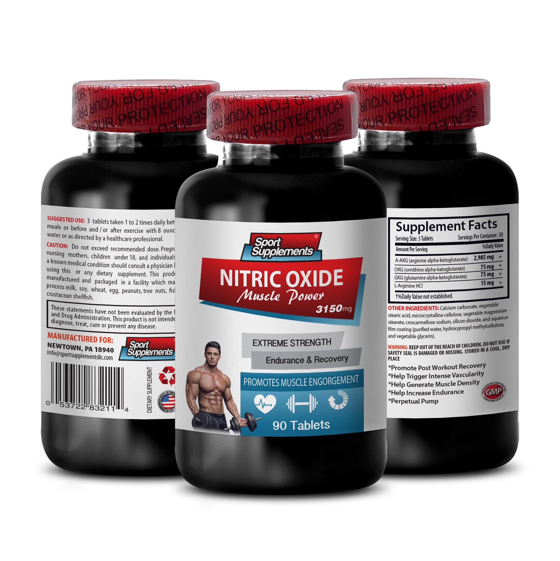 Nitric Oxide boosters with arginine - Nitric Oxide Muscle Power 3150mg - Improves Circulation Sport SupplementsAu supplements