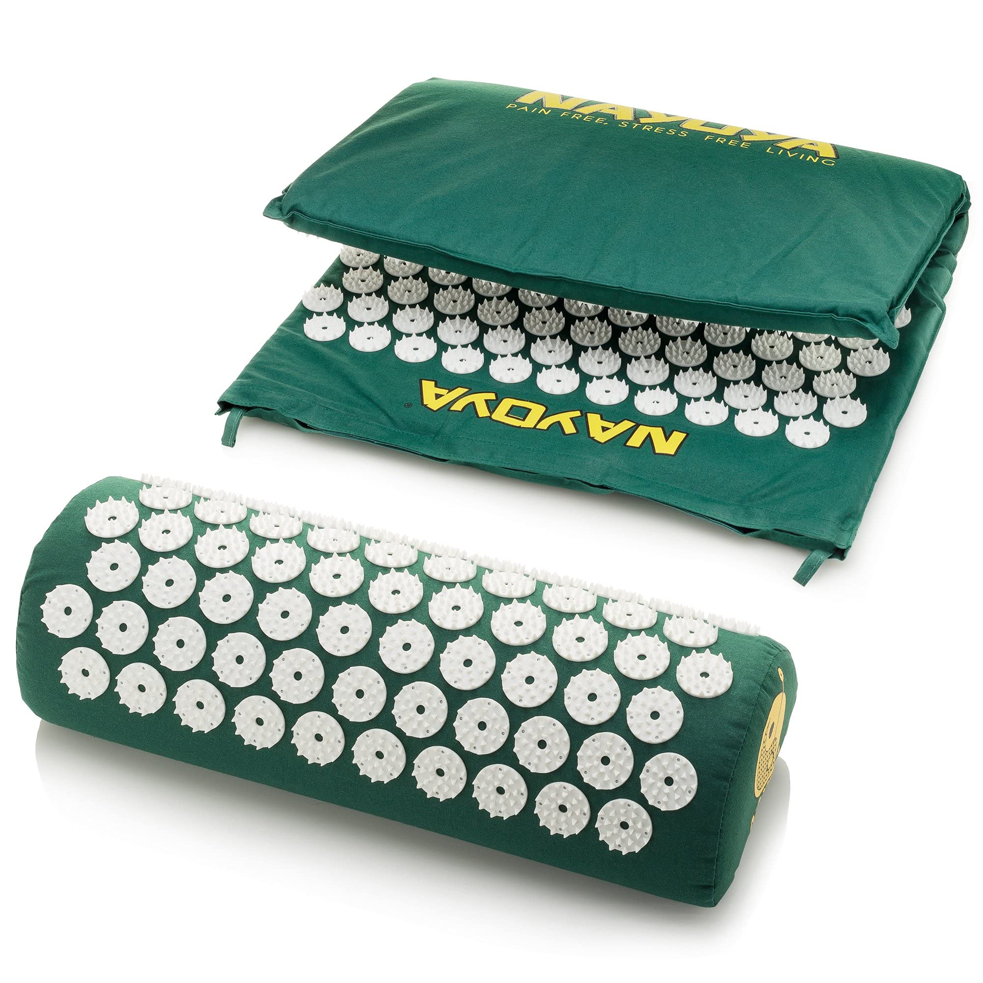 NAYOYA Neck and Back Pain Relief - Acupressure Mat and Neck Pillow Set - Relieves Stress and Sciatic Pain NAYOYAAu supplements