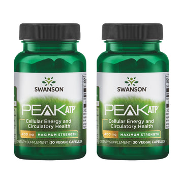 Swanson Maximum Strength Peak ATP Cellular Energy Supplement for Athletes and Active Adults Seeking Performance and Recovery Support - 400 mg (30 Veggie Capsules, 2 Pack) SwansonAu supplements