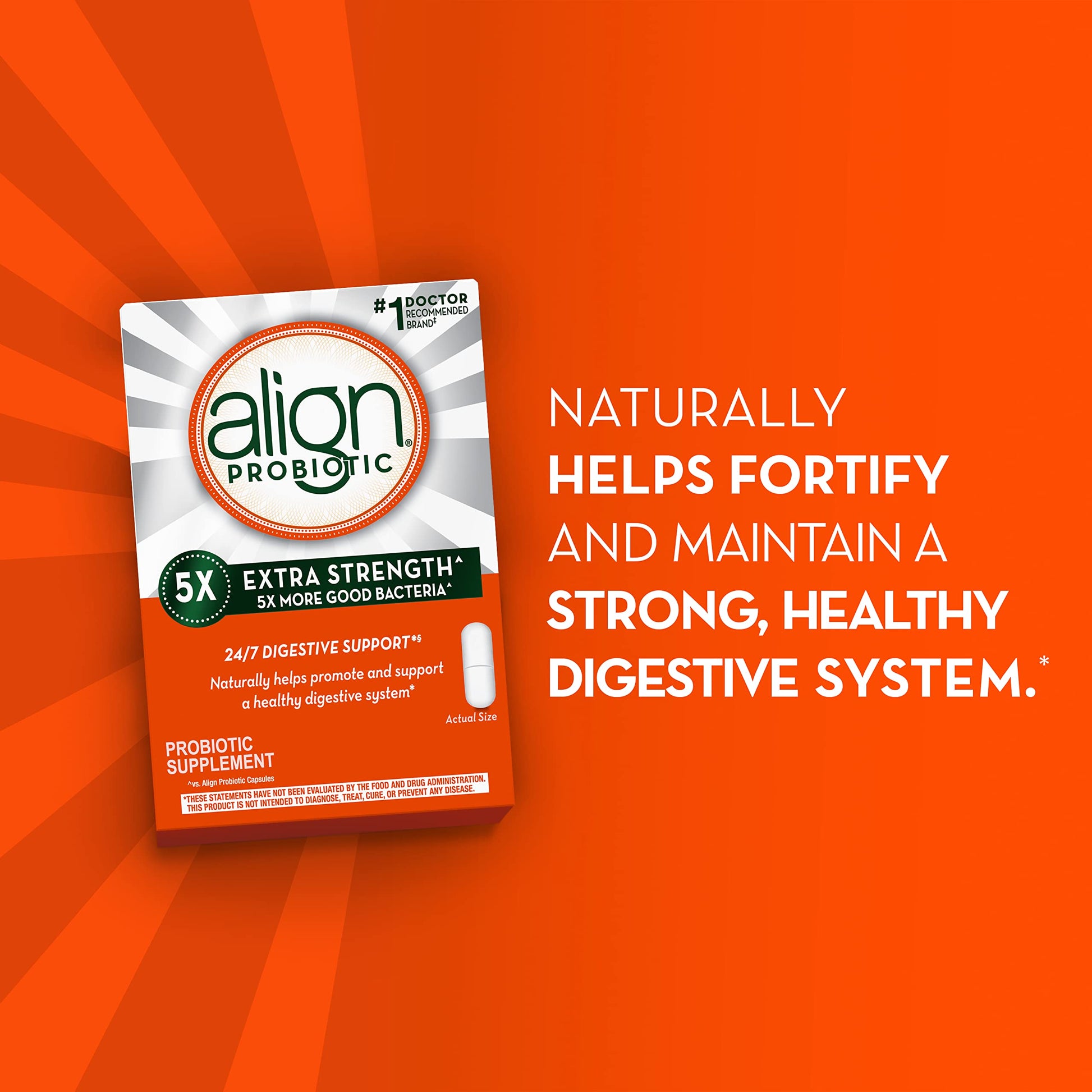 Align Probiotic Extra Strength, Probiotics for Women and Men, #1 Doctor Recommended AlignAu supplements