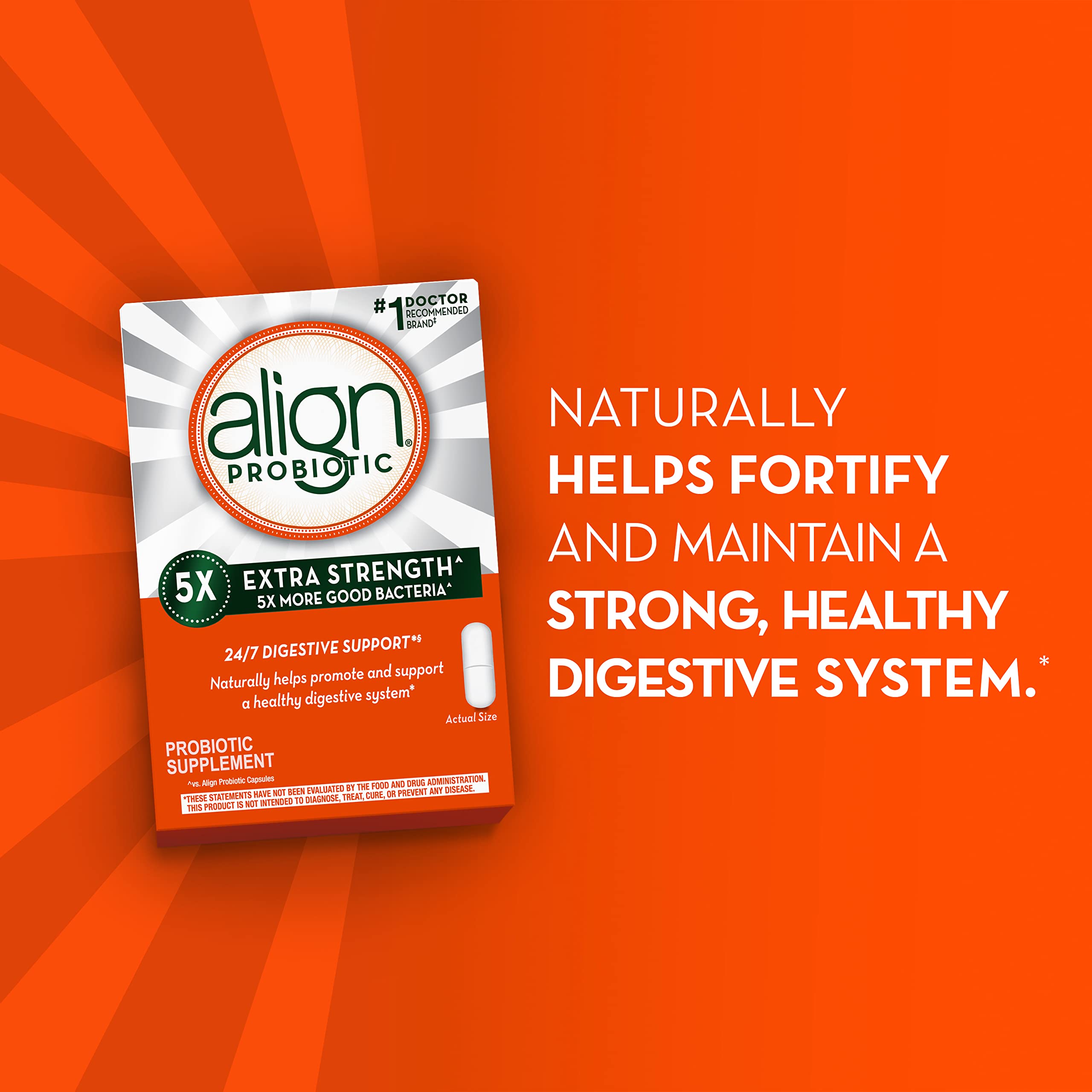 Align Probiotic Extra Strength, Probiotics for Women and Men, #1 Doctor Recommended AlignAu supplements