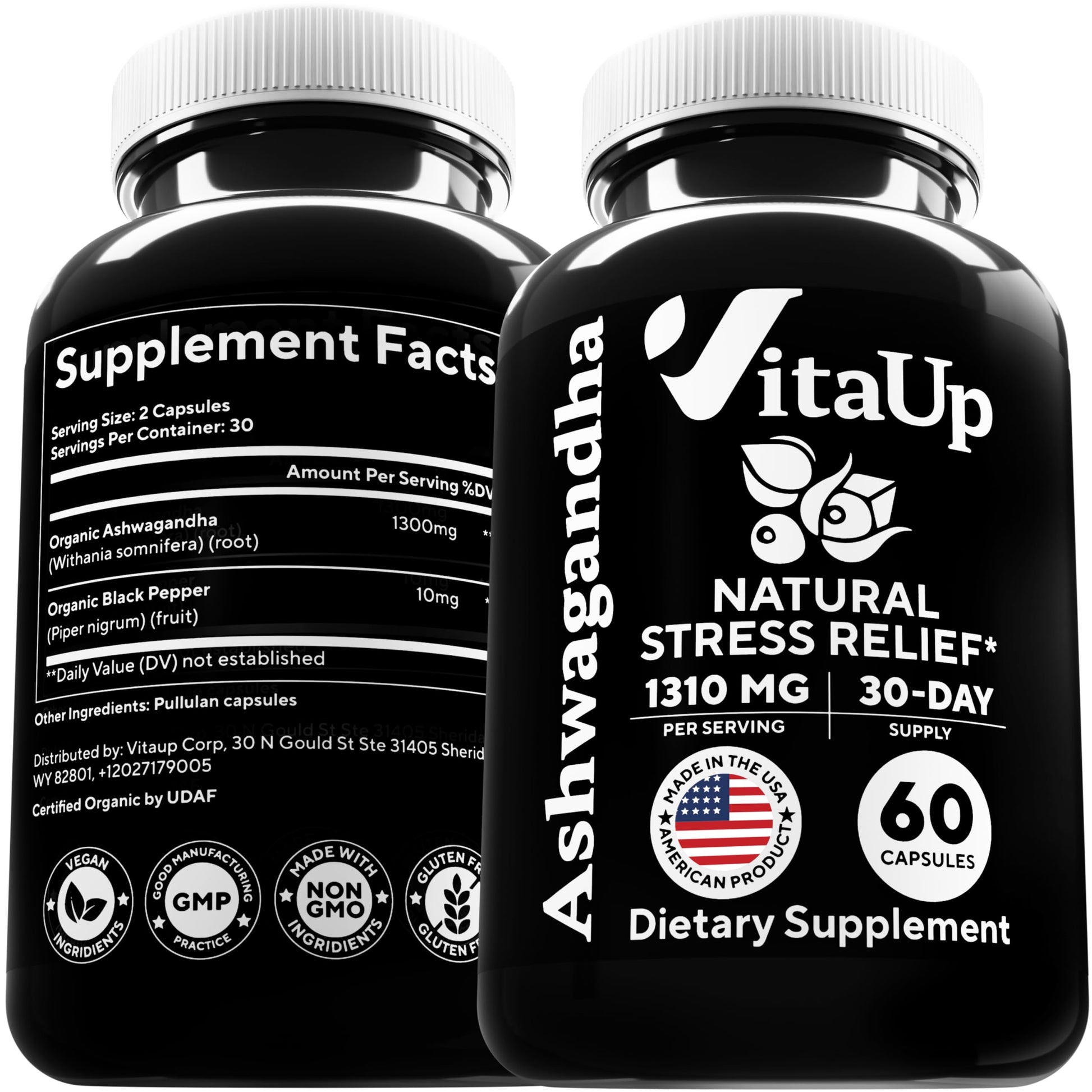 VitaUp Organic Ashwagandha Capsules 1310 mg - USA Made Ashwagandha Supplements VitaUpAu supplements