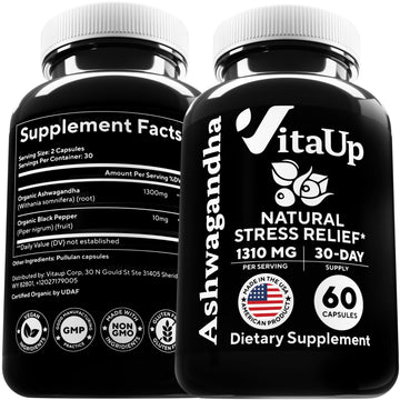 VitaUp Organic Ashwagandha Capsules 1310 mg - USA Made Ashwagandha Supplements VitaUpAu supplements