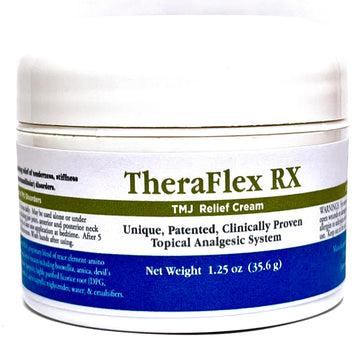 Theraflex RX® TMJ Cream (Doctor Formulated). This is a Patented Topical Cream which Provides Masseter Muscle and temporomandibular Joint Relief (TMJ) Theraflex RXAu supplements