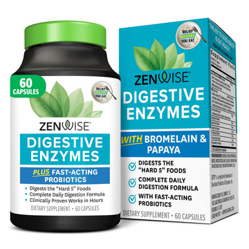 Zenwise Health Digestive Enzymes with Bromelain & Papaya - Multi Enzymes Digestion Supplement with Probiotics & Prebiotics for Gut Health, Gas & Bloating Relief - Men & Women - 60 Vegetarian Capsules Zenwise HealthAu supplements