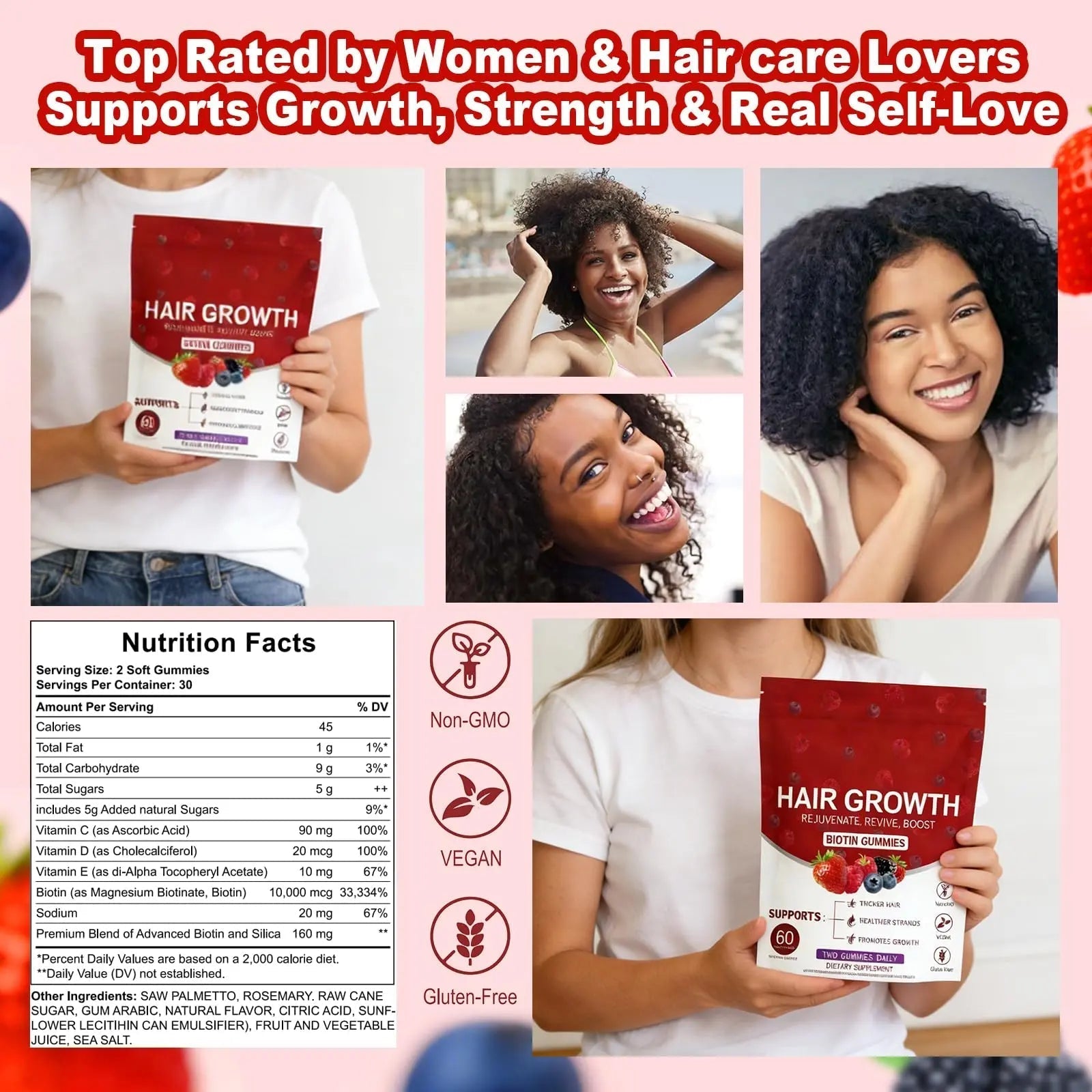 LUIMOLL Lumin Hair Growth Gummies – Daily Hair Nourishment with Biotin, Collagen & Botanical Extracts – Supports Thicker, Stronger & Healthier-Looking Hair LUIMOLLAu supplements