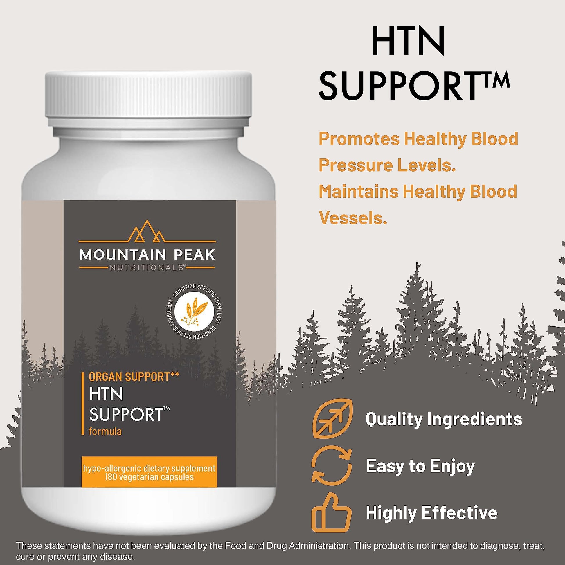 Mountain Peak Nutritionals HTN Blood Pressure Support Supplement for Heart & Circulation Health - Advanced Cardiovascular Formula with Rauwolfia, Hawthorn Berry, & Magnesium (180 Vegetarian Capsules) Mountain Peak NutritionalsAu supplements