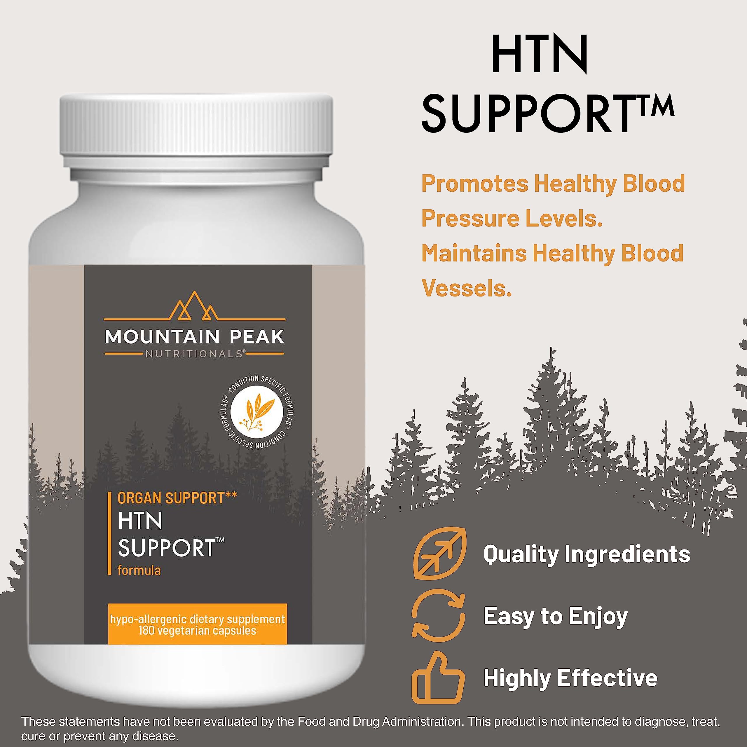 Mountain Peak Nutritionals HTN Blood Pressure Support Supplement for Heart & Circulation Health - Advanced Cardiovascular Formula with Rauwolfia, Hawthorn Berry, & Magnesium (180 Vegetarian Capsules) Mountain Peak NutritionalsAu supplements