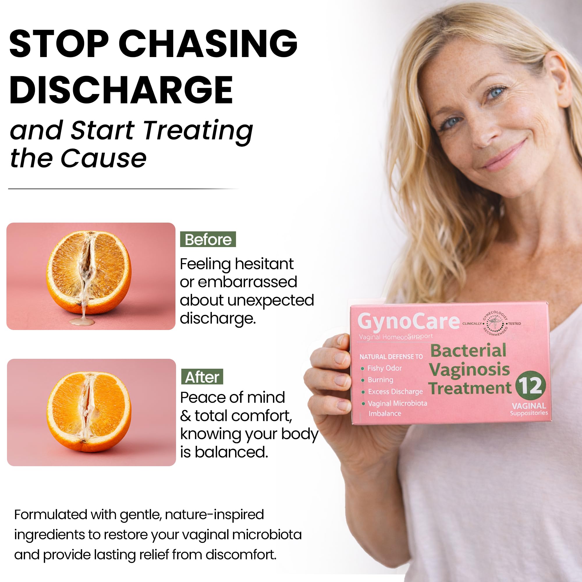 Bacterial Vaginosis Treatment | BV Treatment For Women | Boric Acid Suppositories For Women | Natural Homeopathic for Odor, Itching, Discharge, BV, and Vaginal Microbiota Imbalance | 12 Suppositories Terramed Just Think ComfortUS supplements