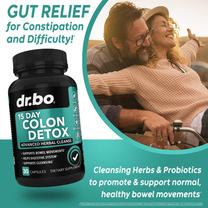 Colon Cleanser Detox for Weight Flush - 15 Day Intestinal Cleanse Pills & Probiotic - Fast Natural Laxative for Constipation Relief - Bowel Movement Supplements for Stomach Bloating, Gut Loss Support DR. BOUS supplements