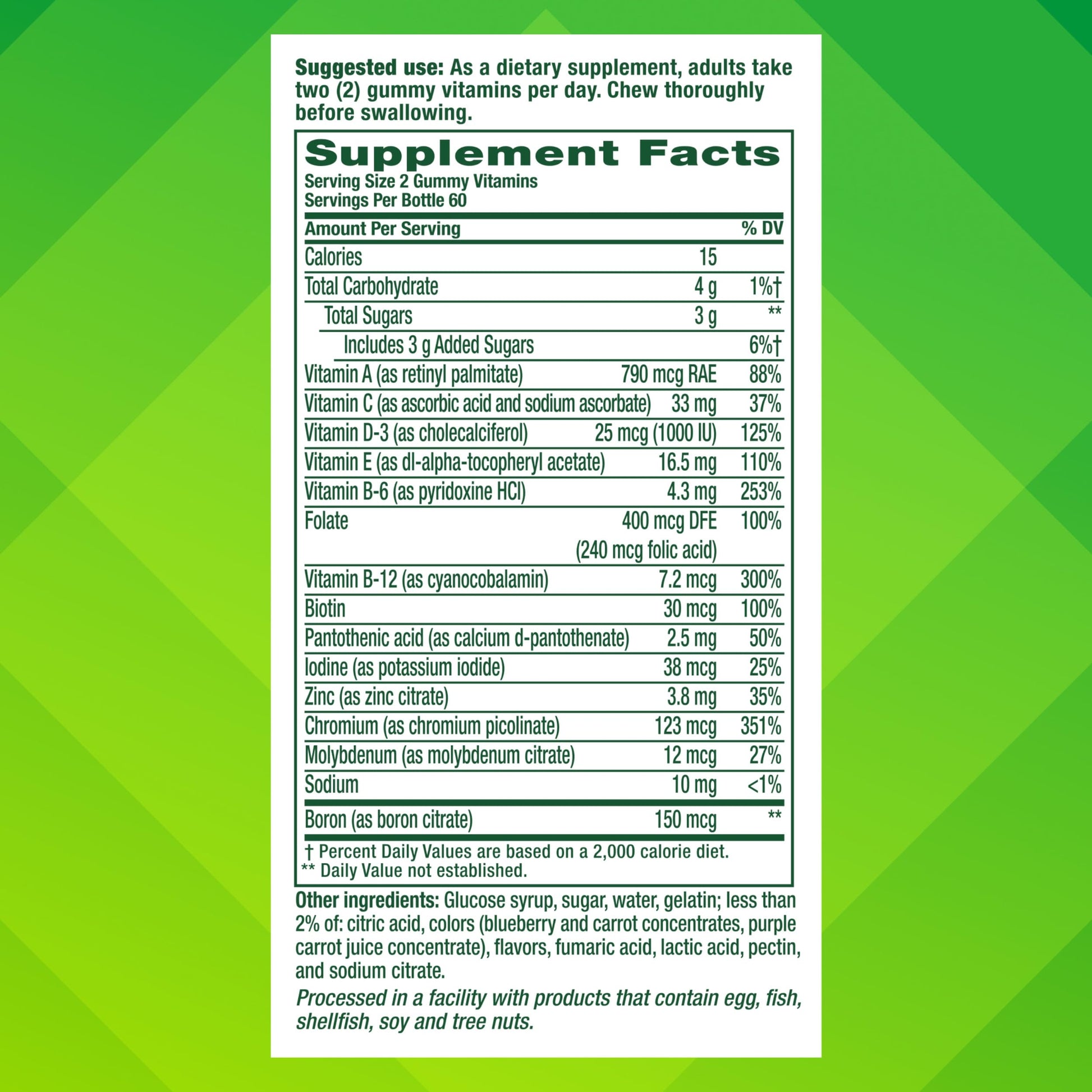 vitafusion Adult Gummy Vitamin Supplement for Men, Berry Flavored, A, C, D, E, B6, B12, Daily, 120 Count, 60 Day Supply VitafusionAu supplements