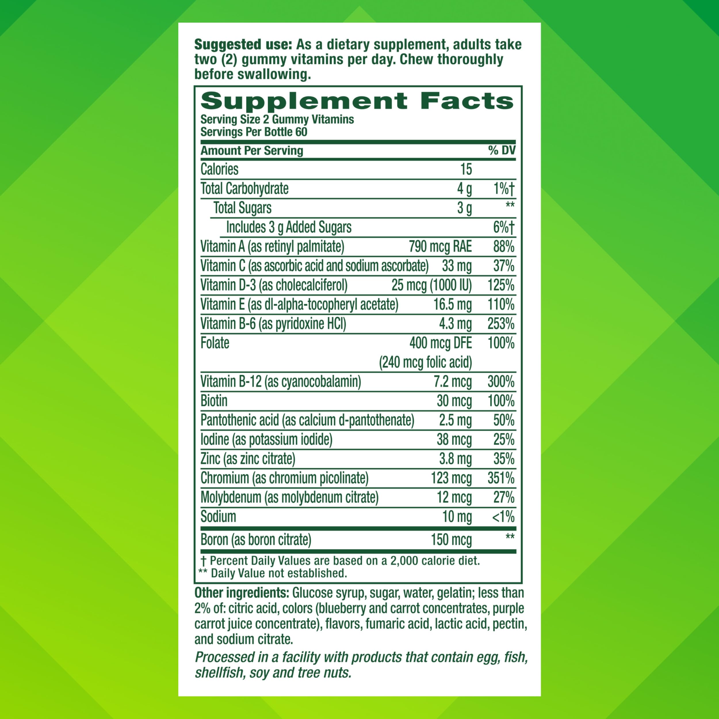 vitafusion Adult Gummy Vitamin Supplement for Men, Berry Flavored, A, C, D, E, B6, B12, Daily, 120 Count, 60 Day Supply VitafusionAu supplements