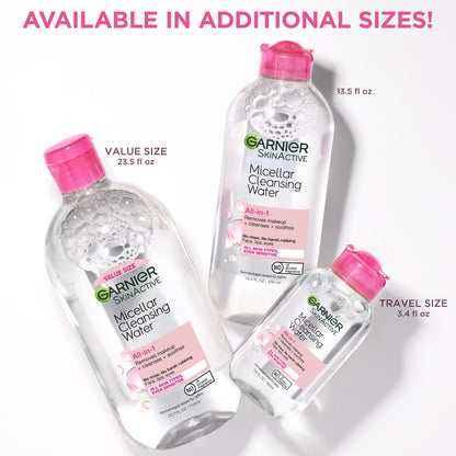 Garnier SkinActive Micellar Cleansing Water, For All Skin Types, 3.4 fl; oz., 3 Count GarnierUS supplements