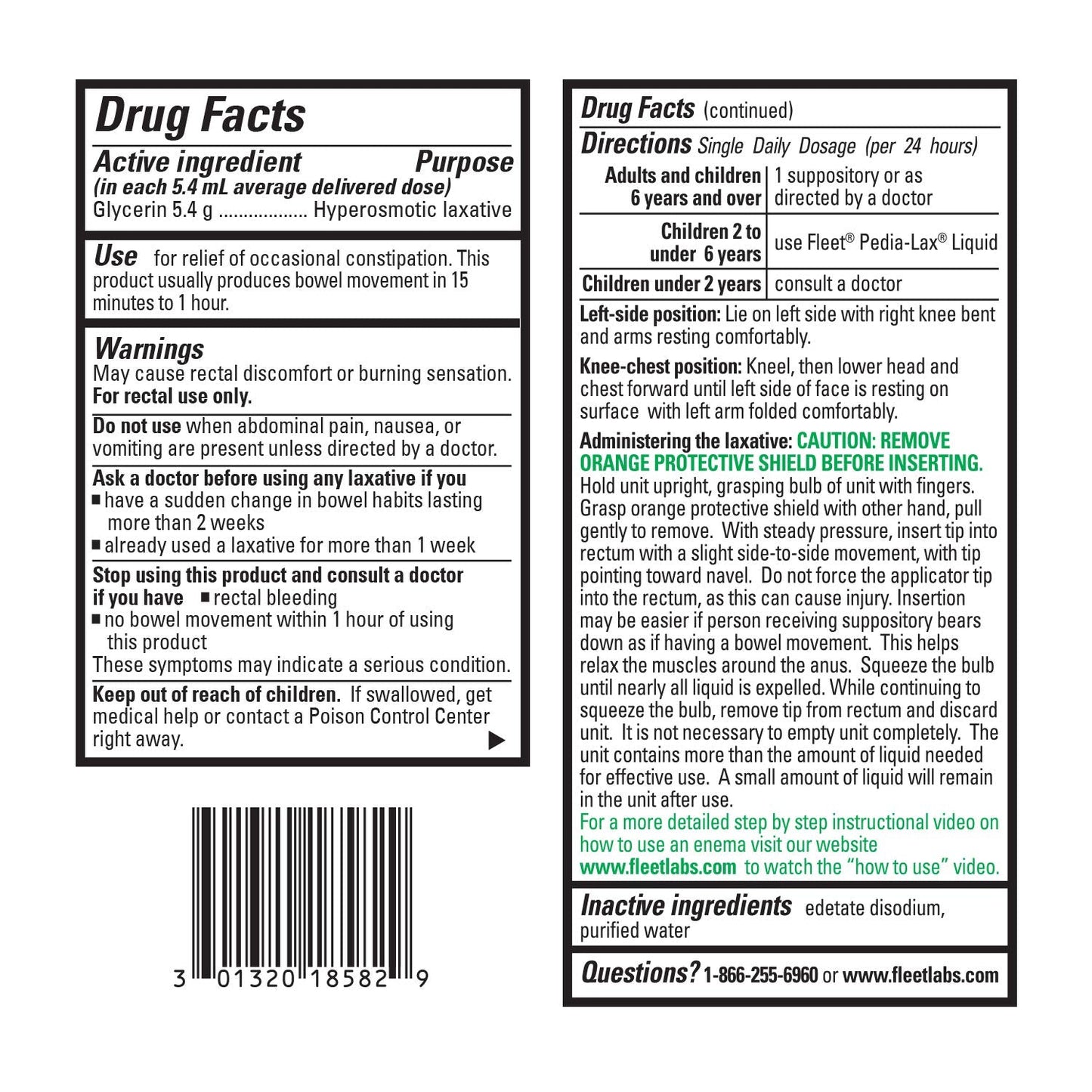 Fleet Liquid Glycerin Suppositories 4 Each FleetUS supplements