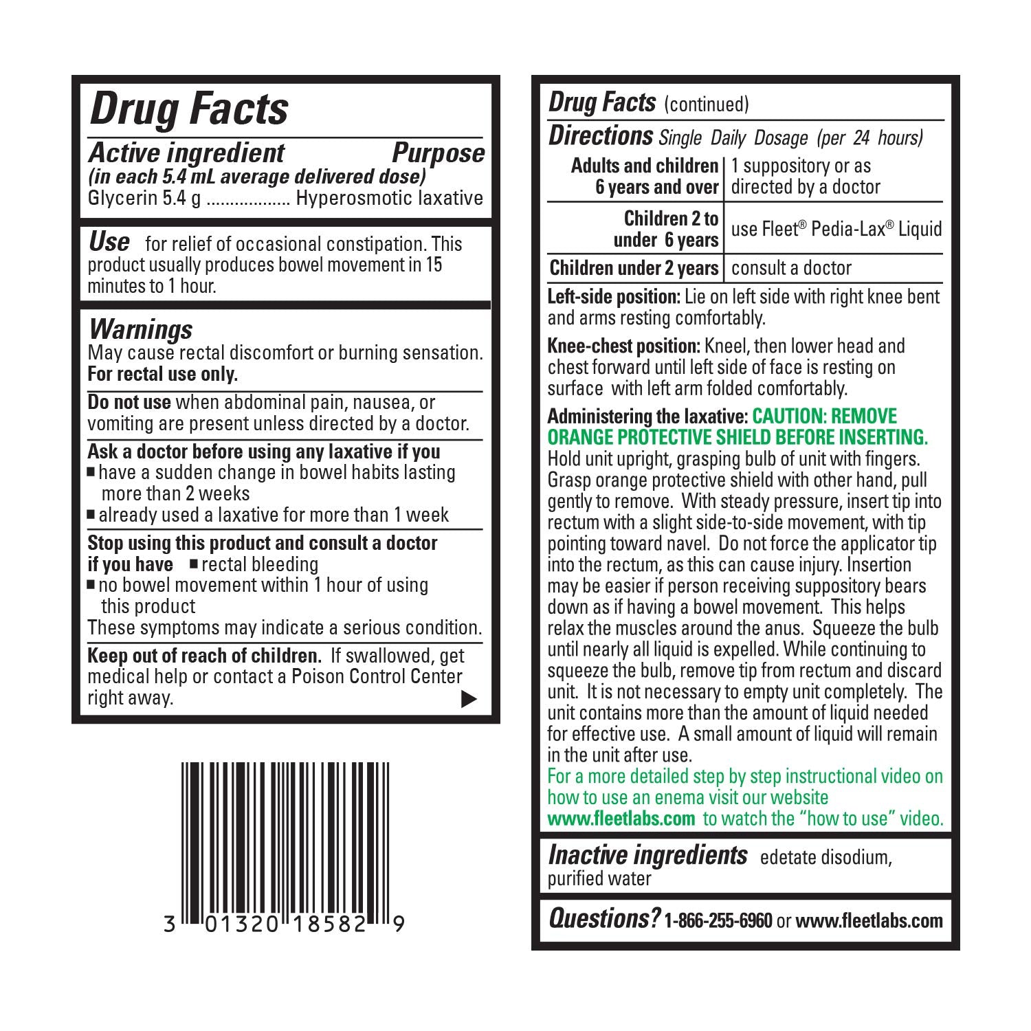 Fleet Liquid Glycerin Suppositories 4 Each FleetUS supplements