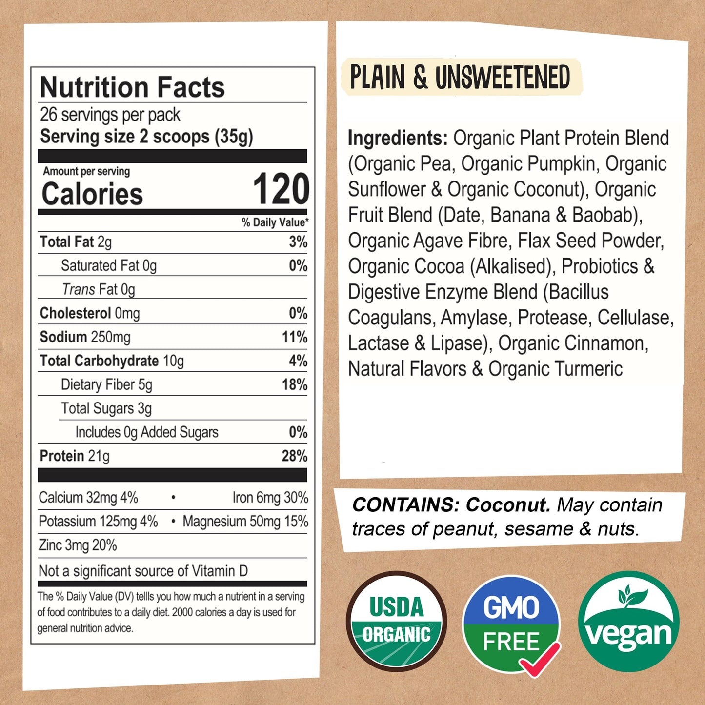 EarthChimp Organic Vegan Protein Powder - with Probiotics - Non GMO, Dairy Free EarthChimpUS supplements