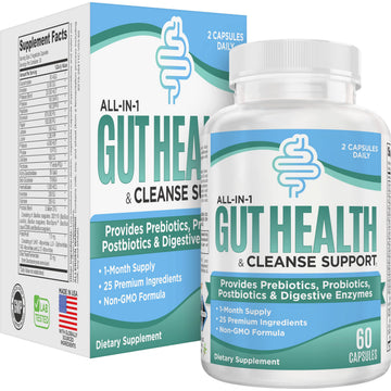 Gut Health Support Supplement (25-in-1) with Prebiotics, Probiotics, Postbiotics & Digestive Enzymes | Gut Supplements | 60 Capsules Elevate Recovery SupplementsAu supplements