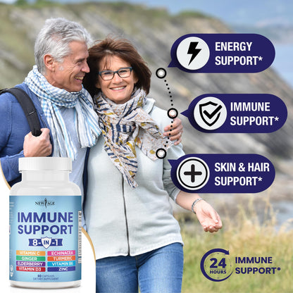NEW AGE 8 in 1 Immune Support Booster Supplement with Echinacea, Vitamin C NEW AGEUS supplements