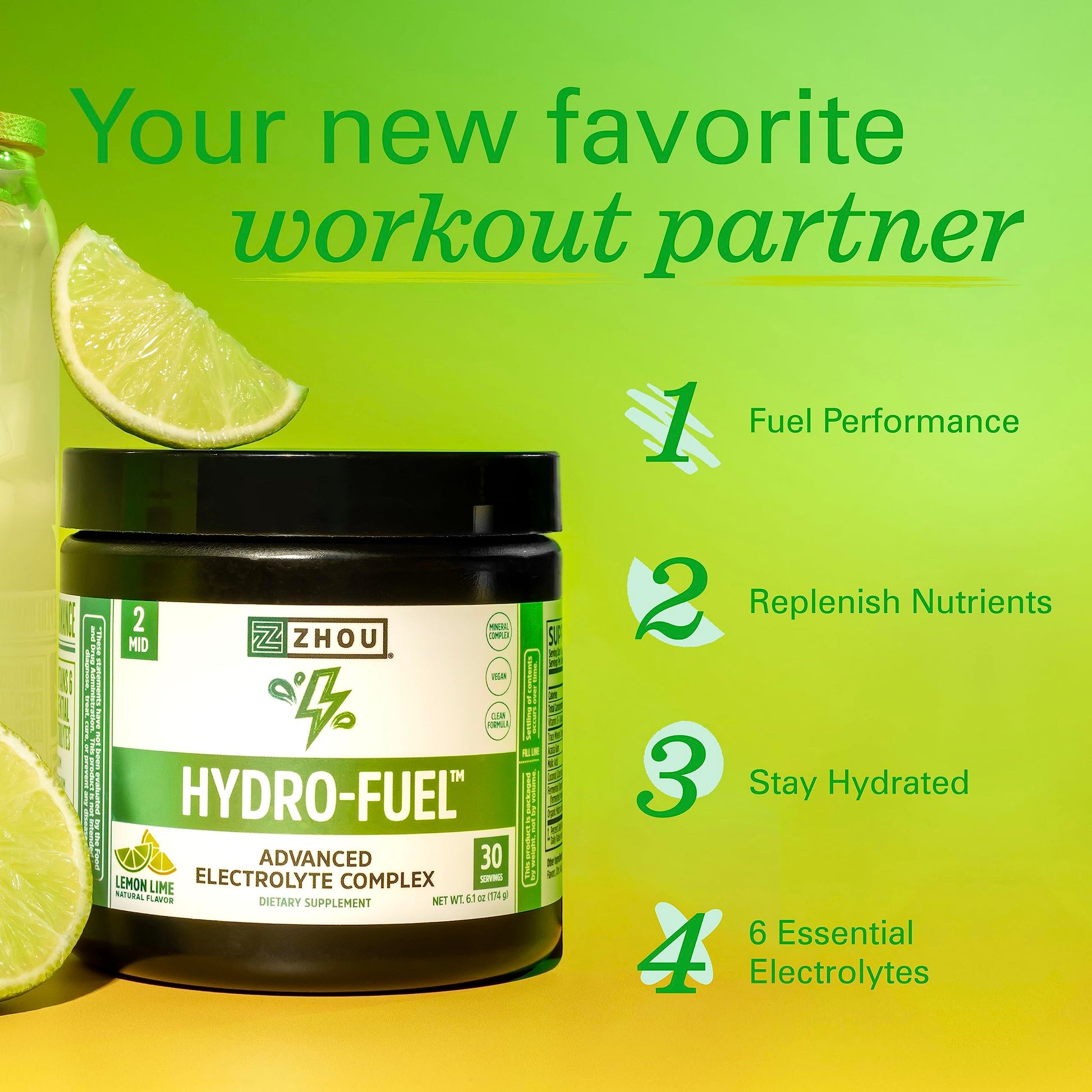 Zhou Nutrition Hydro Fuel, Sugar Free Electrolyte Powder, Replenish Nutrients, Restore Zhou NutritionUS supplements