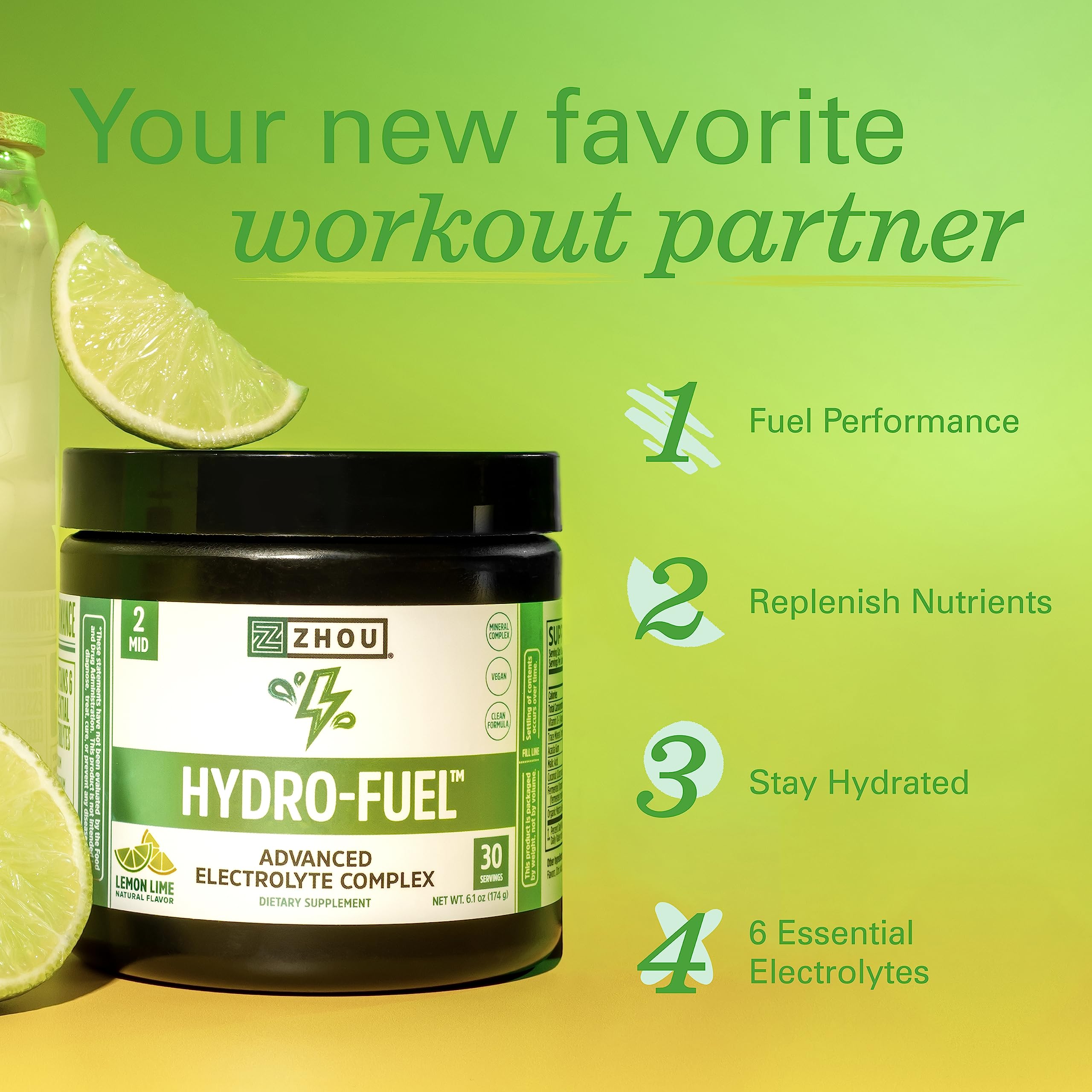 Zhou Nutrition Hydro Fuel, Sugar Free Electrolyte Powder, Replenish Nutrients, Restore Zhou NutritionUS supplements