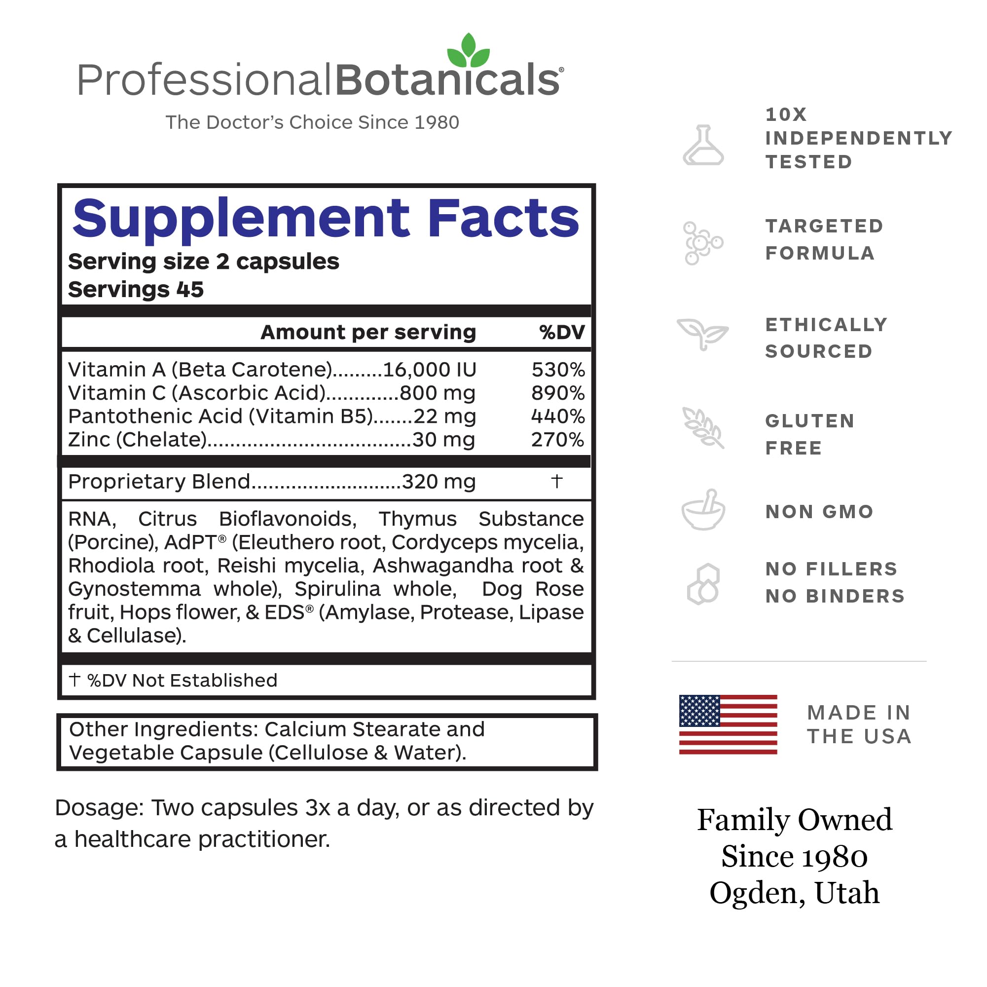 Professional Botanicals - Vegan Formulated Co-Resists - Synergistic Blend of Herbs and Powerful Nutrients that Supports the Immune System - 90 Vegetarian Capsules Professional BotanicalsAu supplements