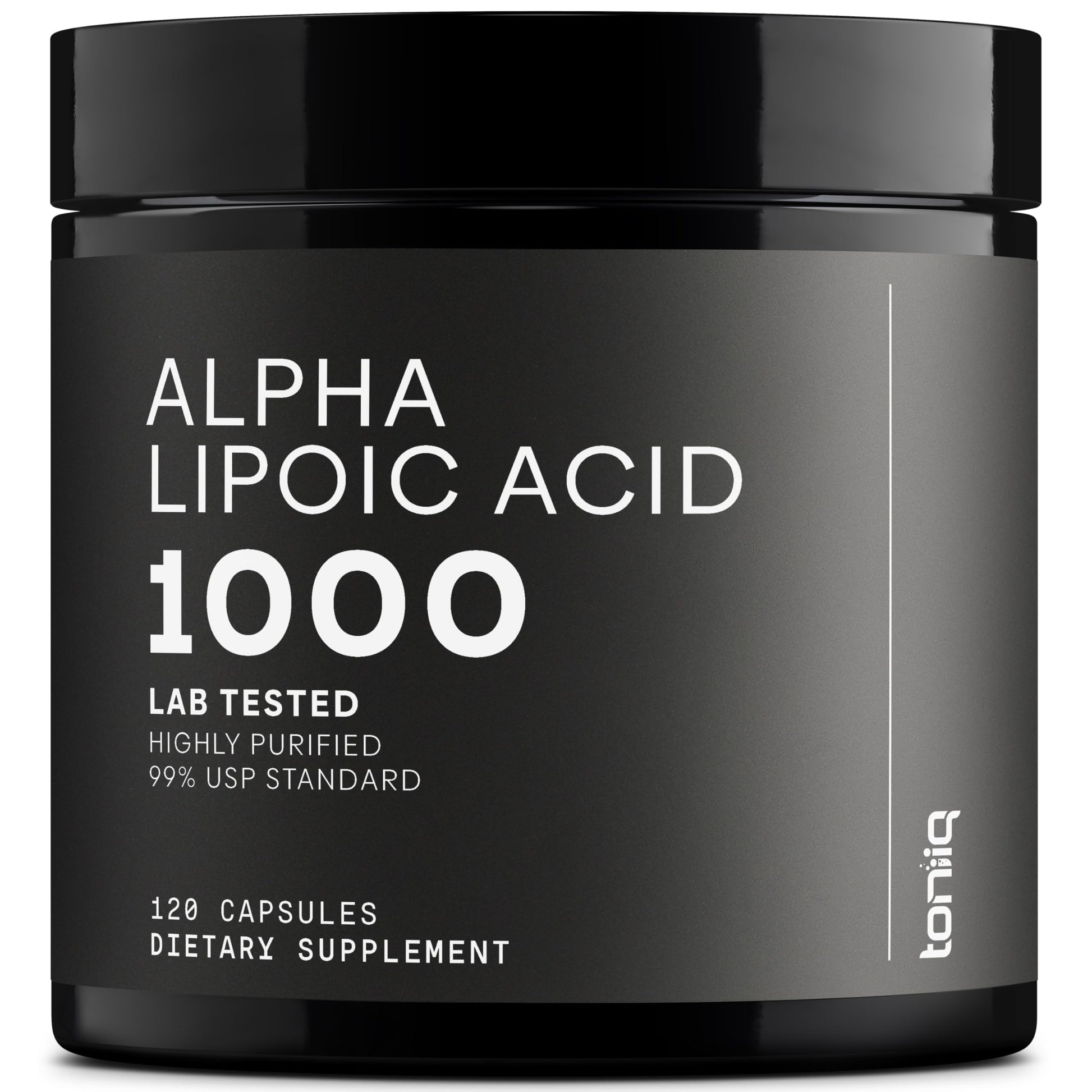 Toniiq 1000mg Ultra High Strength Alpha Lipoic Acid Capsules - Highly Purified 99%+ USP Standard - 120 Capsules ALA Supplement ToniiqAu supplements