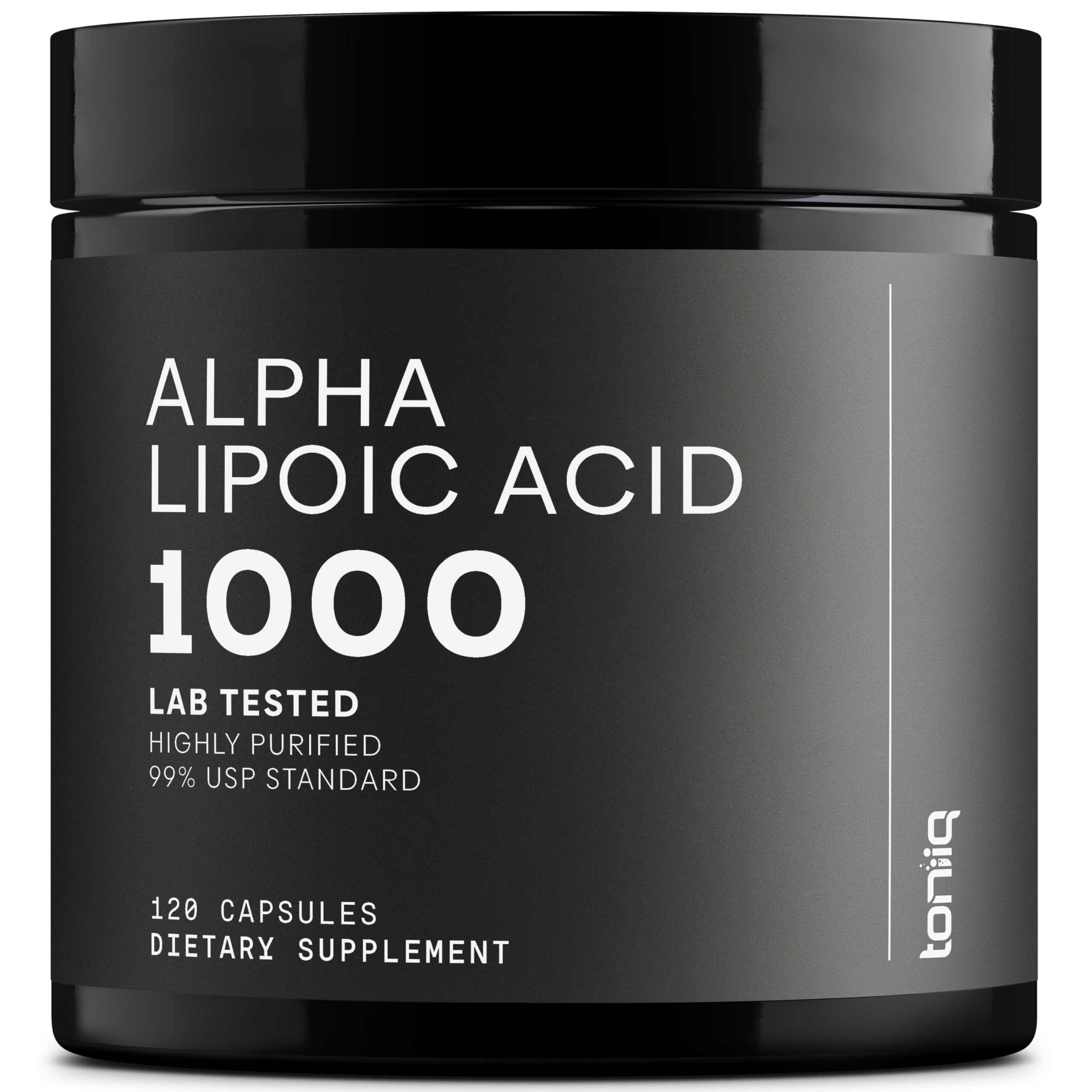 Toniiq 1000mg Ultra High Strength Alpha Lipoic Acid Capsules - Highly Purified 99%+ USP Standard - 120 Capsules ALA Supplement ToniiqAu supplements