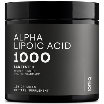 Toniiq 1000mg Ultra High Strength Alpha Lipoic Acid Capsules - Highly Purified 99%+ USP Standard - 120 Capsules ALA Supplement ToniiqAu supplements