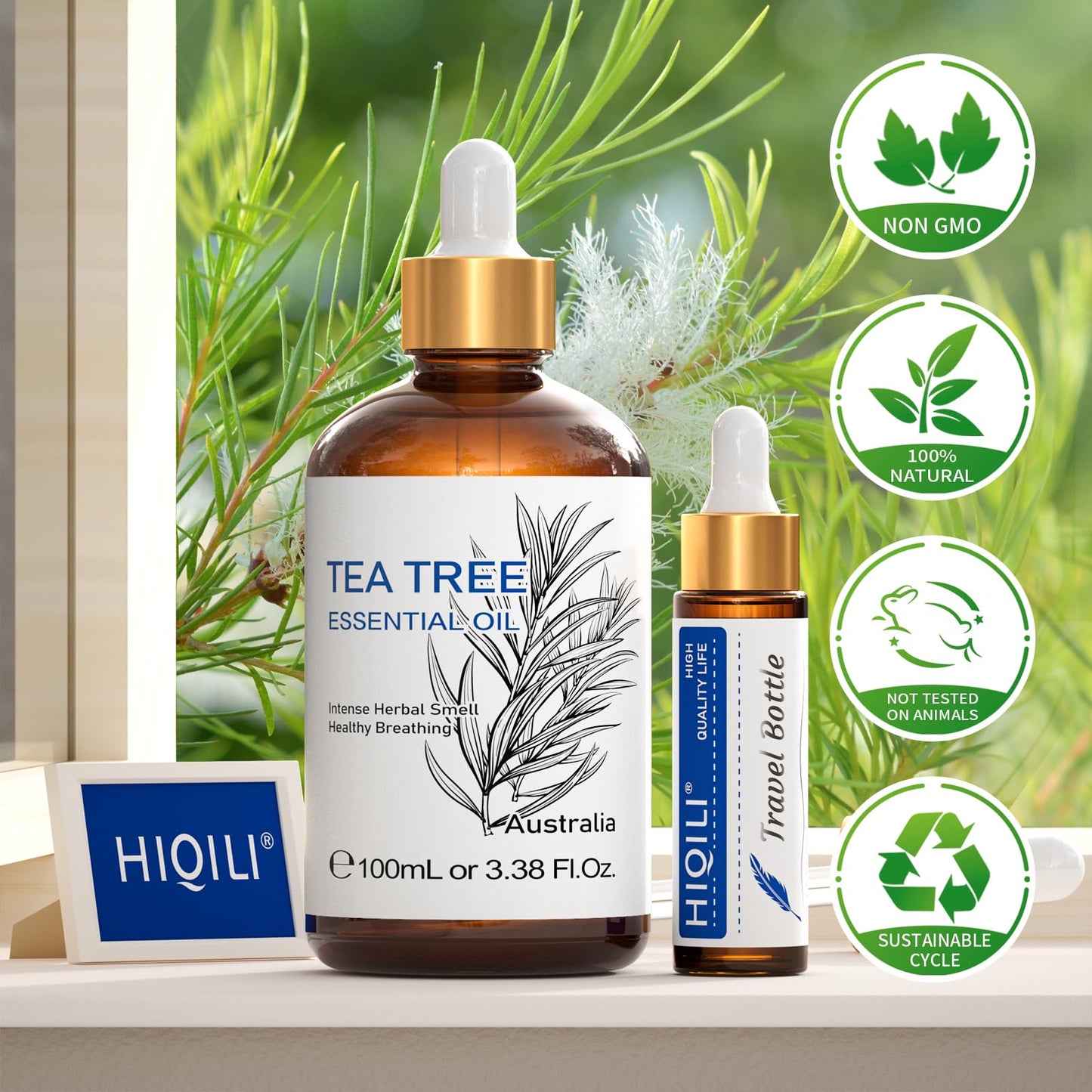 HIQILI Tea Tree Essential Oil (100 ML), 100% Pure for Toenail Fungus, Hair Damage HIQILIUS supplements