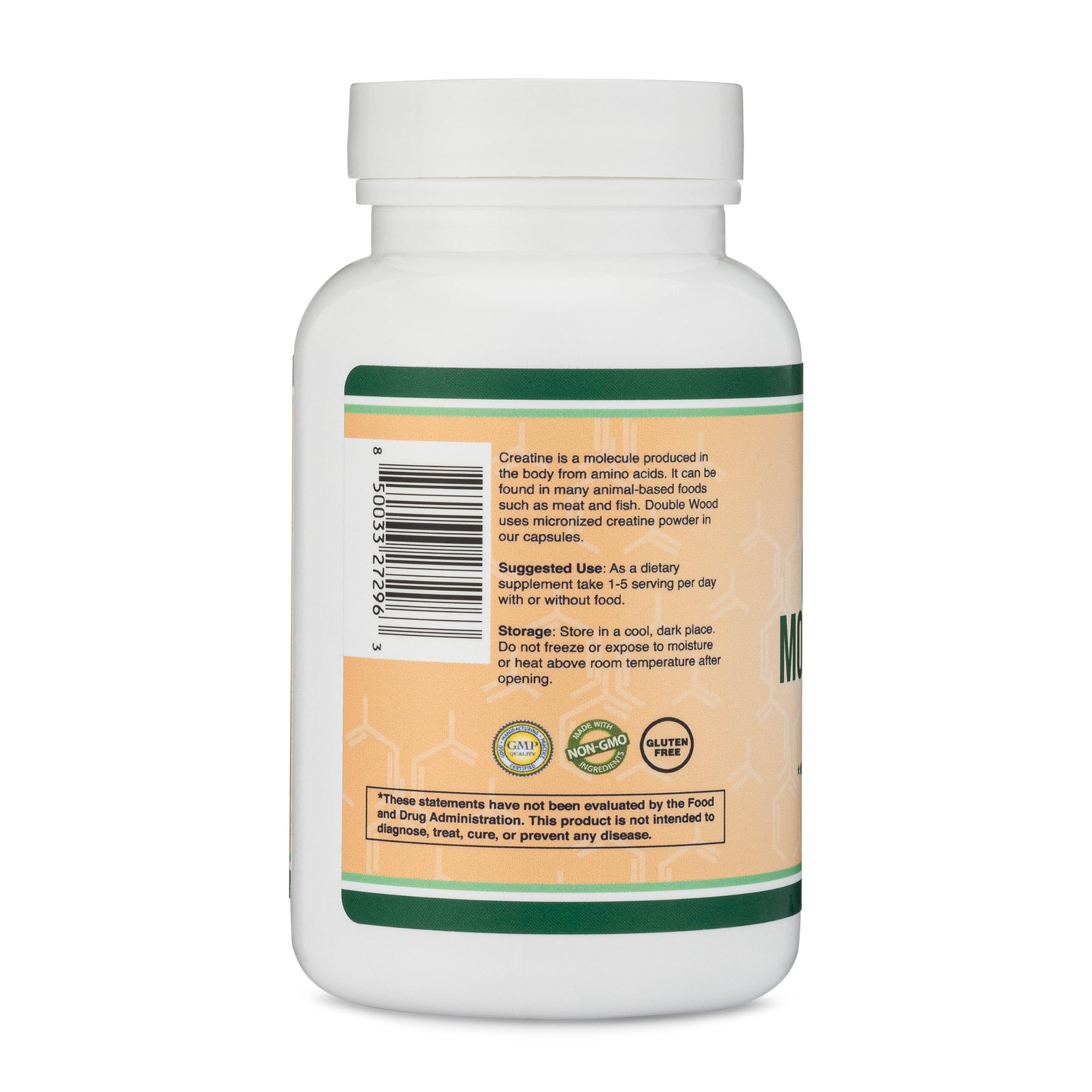 Creatine Monohydrate Capsules - 1g per Serving, 120 Count - No Fillers, Vegan Safe, Non-GMO, Gluten Free by Double Wood Double Wood SupplementsAu supplements