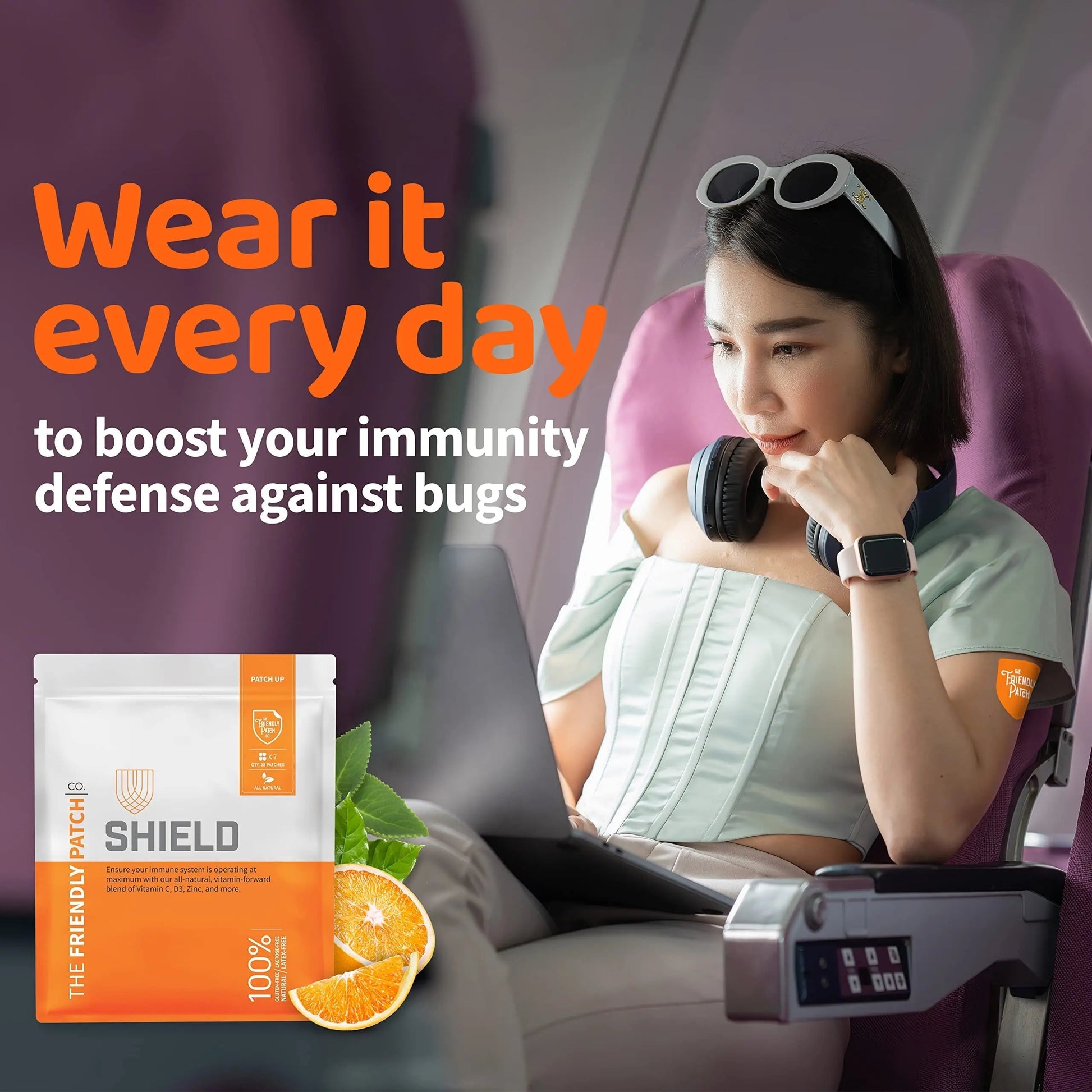 The Friendly Patch Shield Immunity Support Patch | Wearable Immune Boosters for Adults with Vitamin D3, C and Zinc The Friendly Patch CO.Au supplements