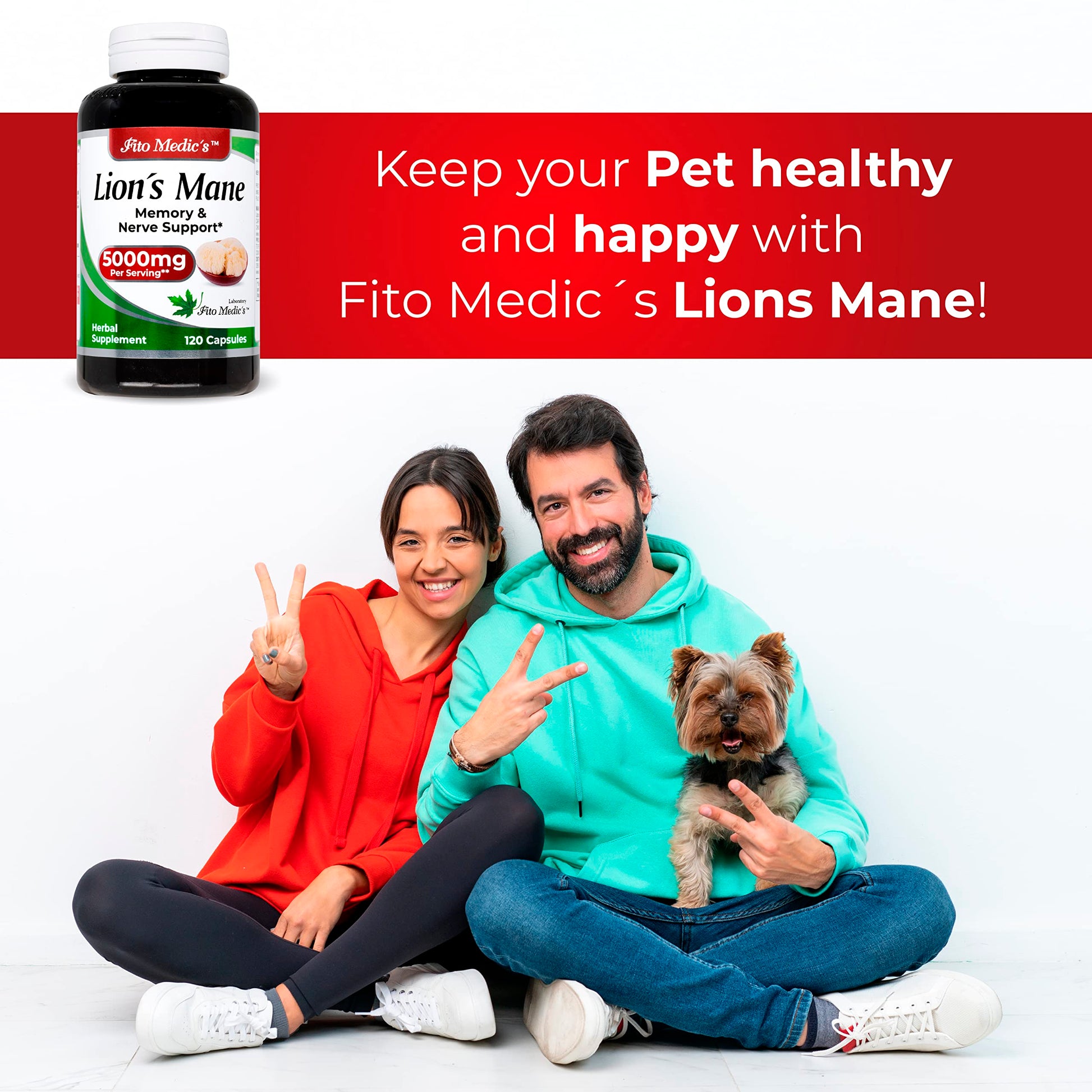 Lab | Lions Mane | 5000 mg per Serving | 120 Capsules | lions mane supplement | lions mane FITO MEDIC'SAu supplements