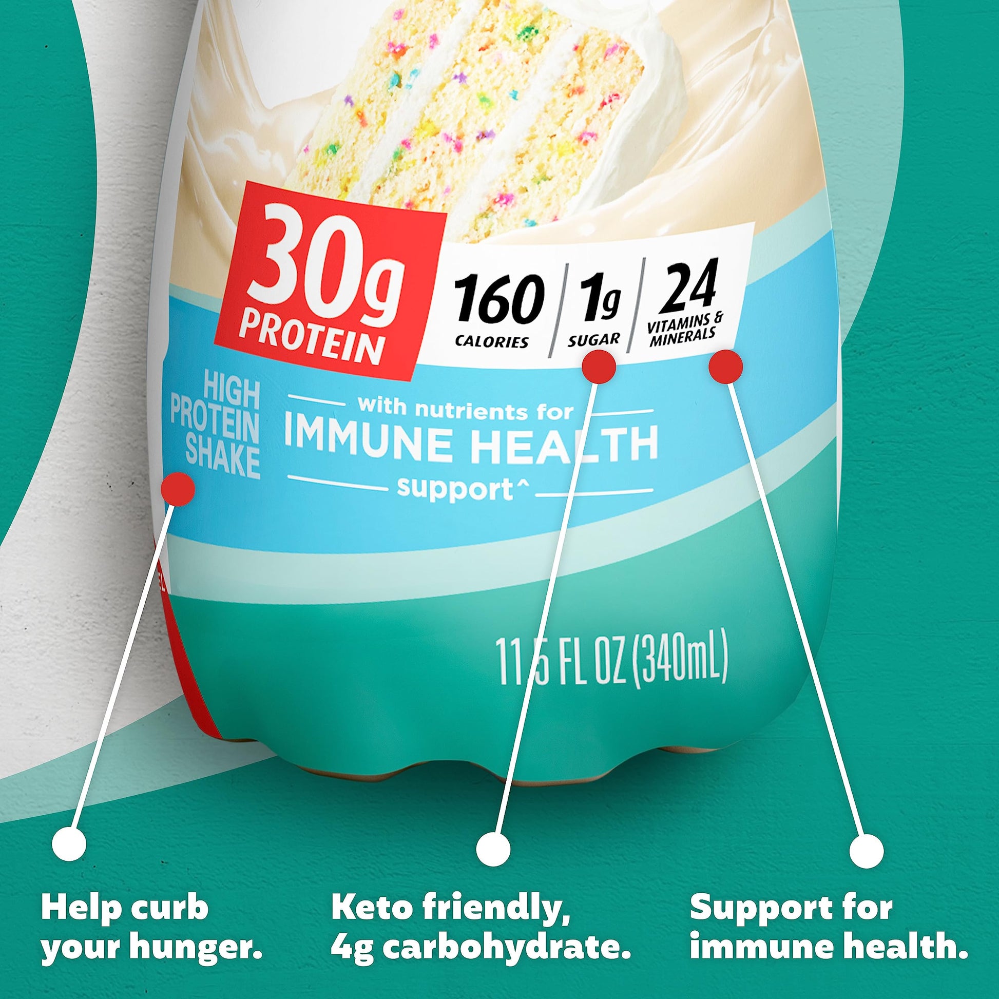 Premier Protein Shake, Cake Batter, 30g Protein, 1g Sugar, 24 Vitamins & Minerals Premier ProteinUS supplements