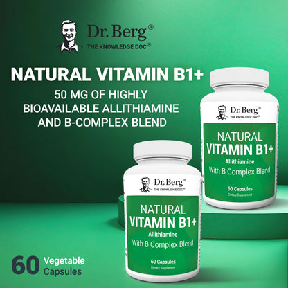 Dr. Berg Natural Vitamin B1 B6 B12 Complex - Allithiamine Vitamin B1 Supplement with 8 Essential Vitamin B Complex for Men & Women Including Thiamin Dr. Berg NutritionalsUS supplements