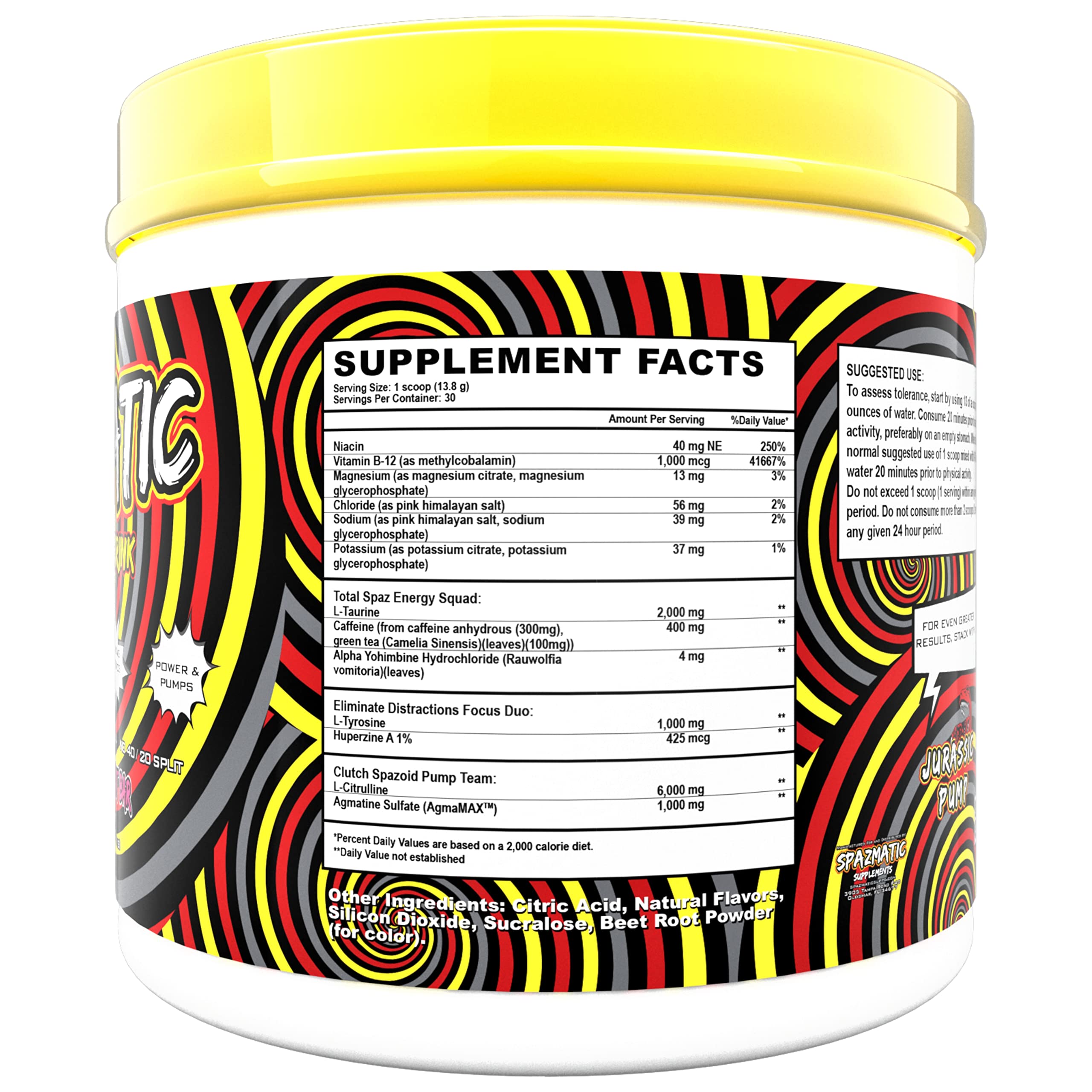 Spazmatic Pre-Workout Powder - 400mgs Caffeine - 6 Grams Pure Citrulline for Muscle TIM MURIELLO'S SPAZMATIC PRE-WORKOUT DRINKAu supplements